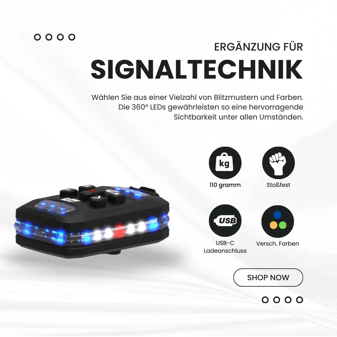 Safety Guard | Kennzeichnung für Einsatzkräfte | Einsatzleitung | LED Ausrüstung | LED Signalleuchte für Körper | Personenschutz | Zubehör für Feuerwehr, Polizei und Rettungsdienst (Blau)