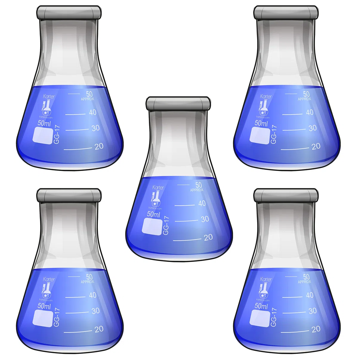 Erlenmeyerkolben Kolben, schmal, 3,3 Borosilikatglas Laborgläser, 50 ml
