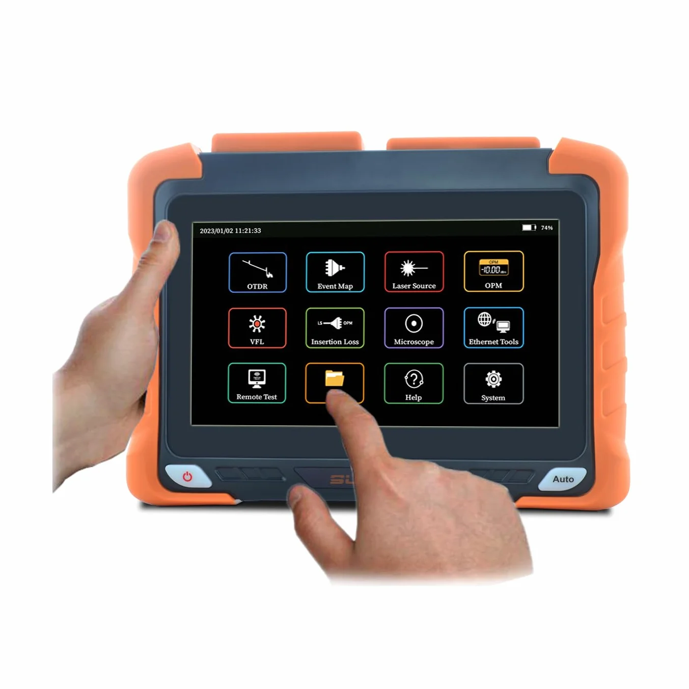 850/1300/1310/1550nm 26/28/35/33dB 4in1 OTDR +VFL+OPM+OLS SM&MM 7” Touchscreen 120Km Glasfaser Tester/LWL Tester/Optische Zeitbereichs-Reflektometer mit SC/FC/ST/LC UPC&APC (OTDR62F-SM1A)