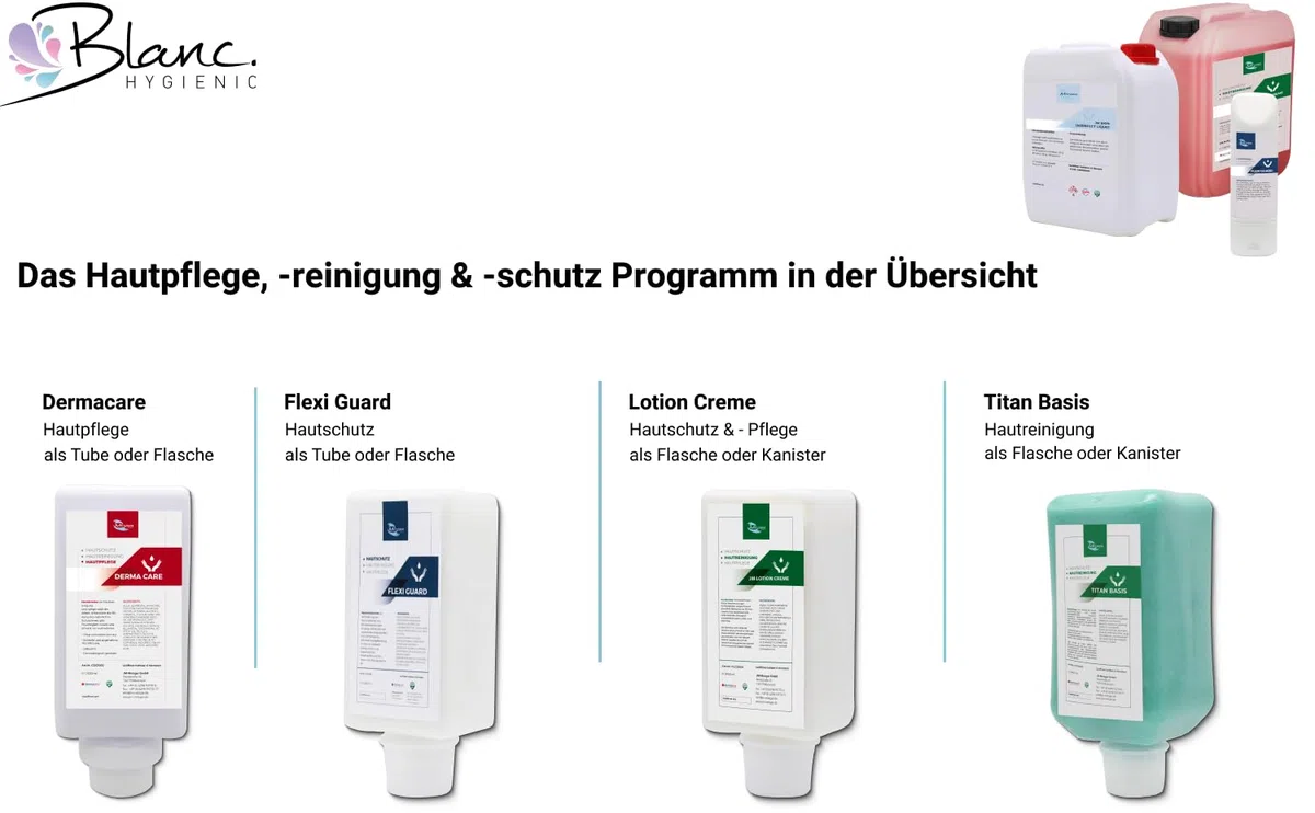 Softflaschenspender Tri 1–2 Liter Weiß-Grau | 3-fach Spendersystem, ideal für Hautschutzpläne, für 1- & 2-Liter-Softflaschen