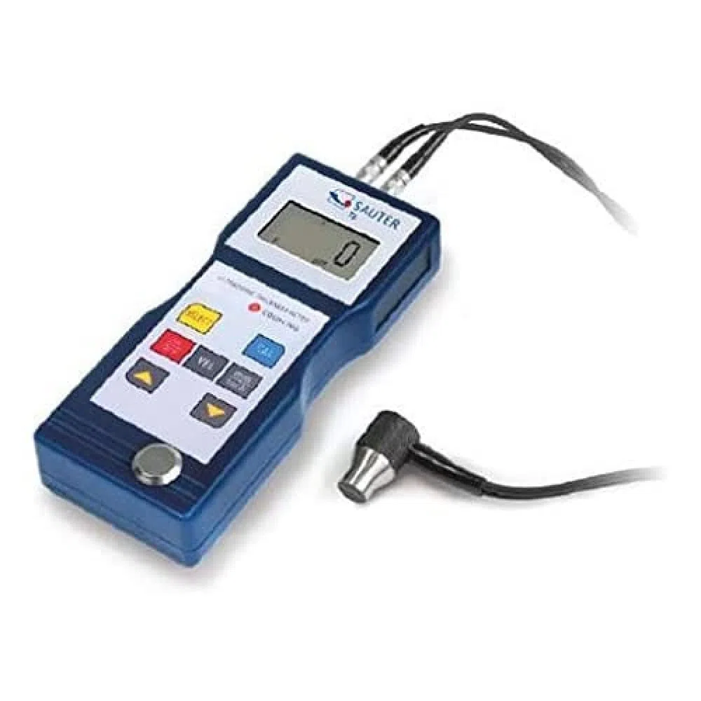 Sauter Ultraschall Materialdickenmessgerät TB-US (Messbereich Puls-Echo 1,5-200 mm, Nullplatte zur Justierung, Ablesbarkeit 0,1 mm, Messkopf 500-9000) TB 200-0.1US-RED