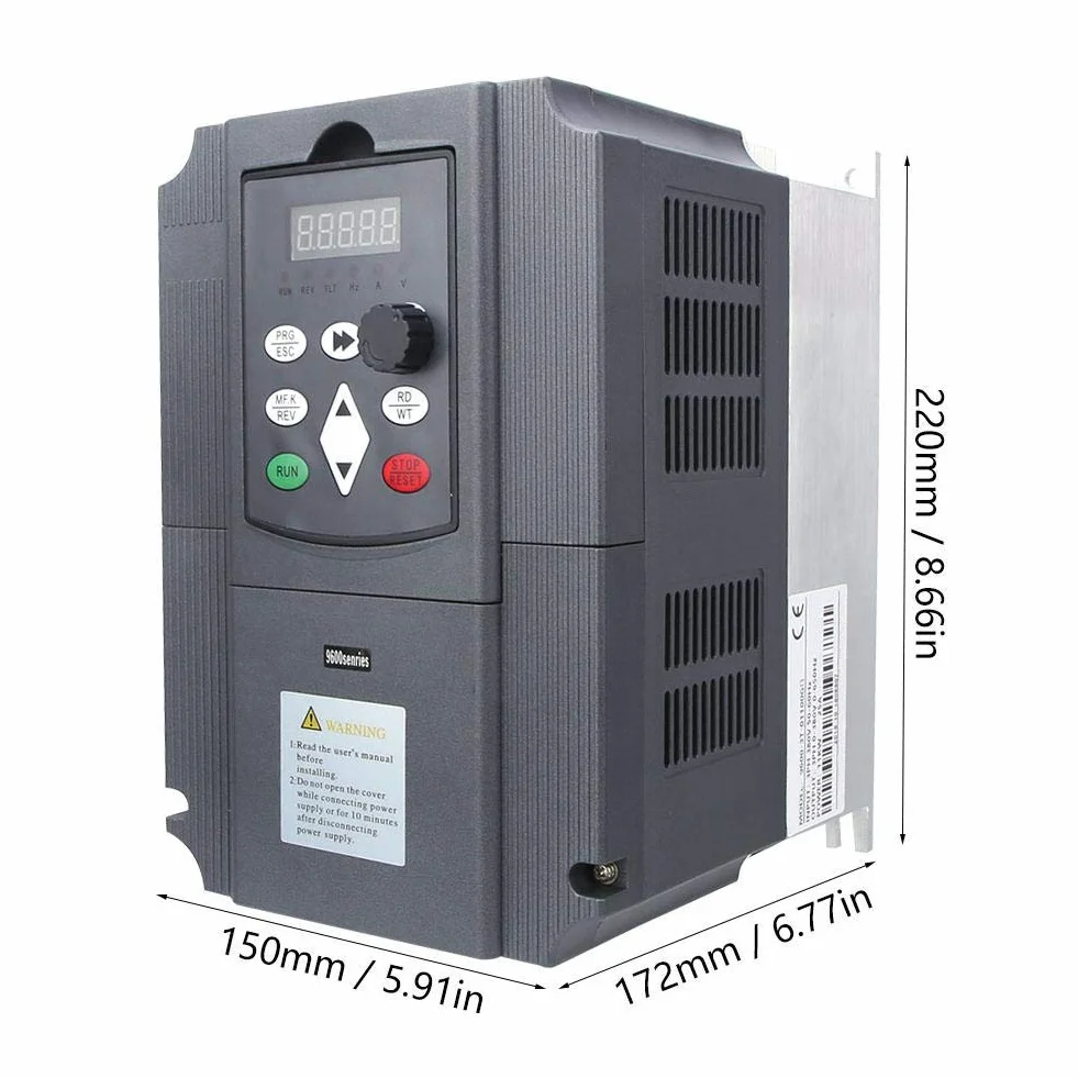 9000-3T-01100G Frequenzumrichter, 11 kW 380 V AC VFD-Wechselrichter, 3-Phasen-Universal-Mini-Frequenzumrichter Eingebauter PID-Regler