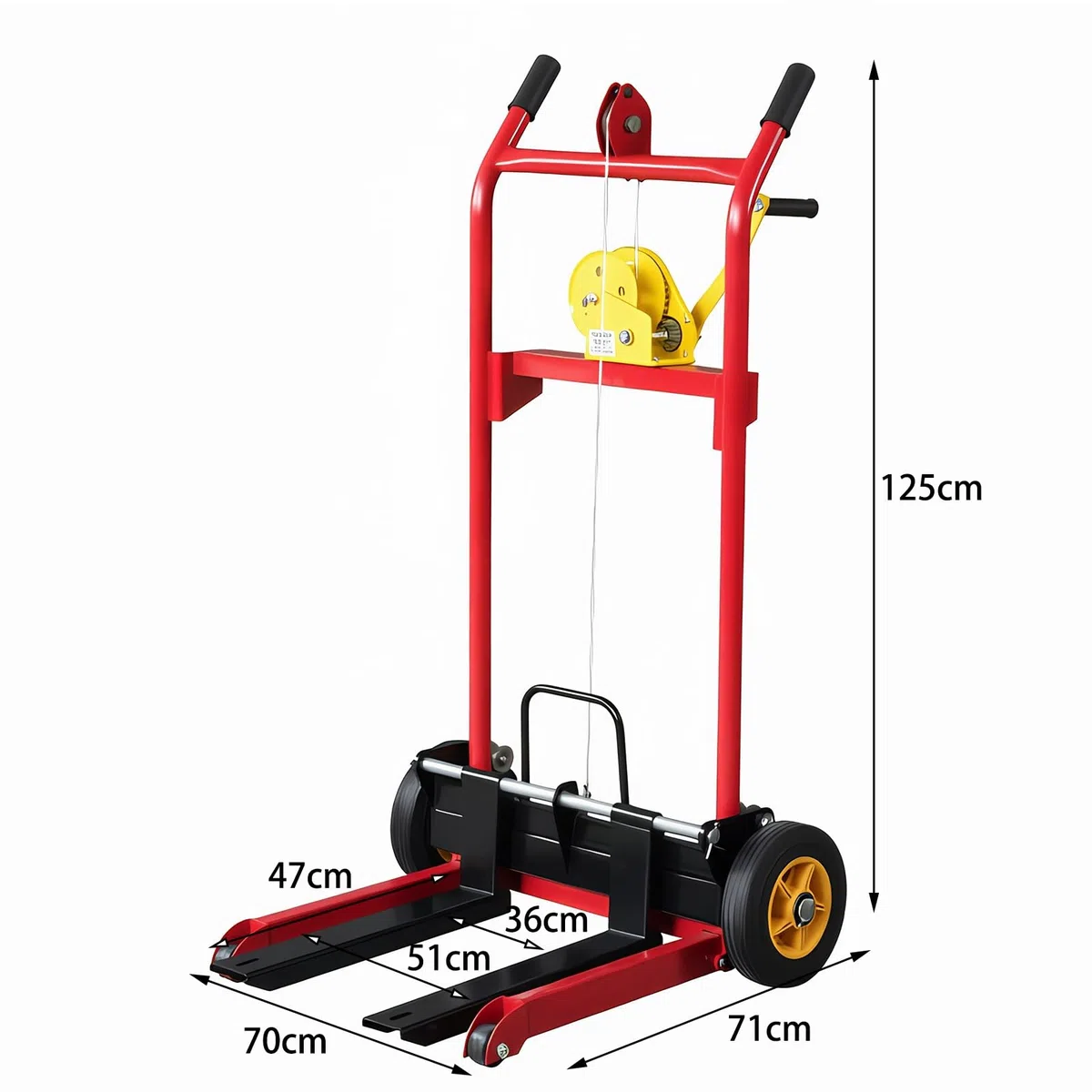 Hubwagen 200 kg Handkurbel-Stapler, faltbarer Gabelstapler for Lagerbeladung gabelstapler