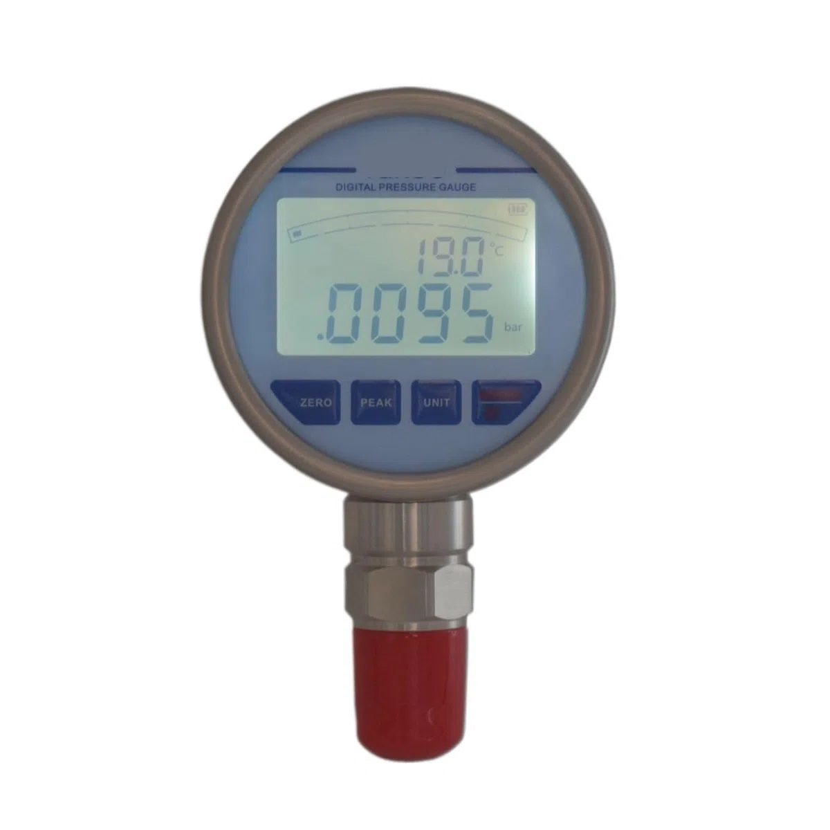 Präzisions-Digitalmanometer, Wasserdruckmessgerät mit Temperatur-LCD-Edelstahl-Flüssigölmanometer(-60KPa-60KPa)