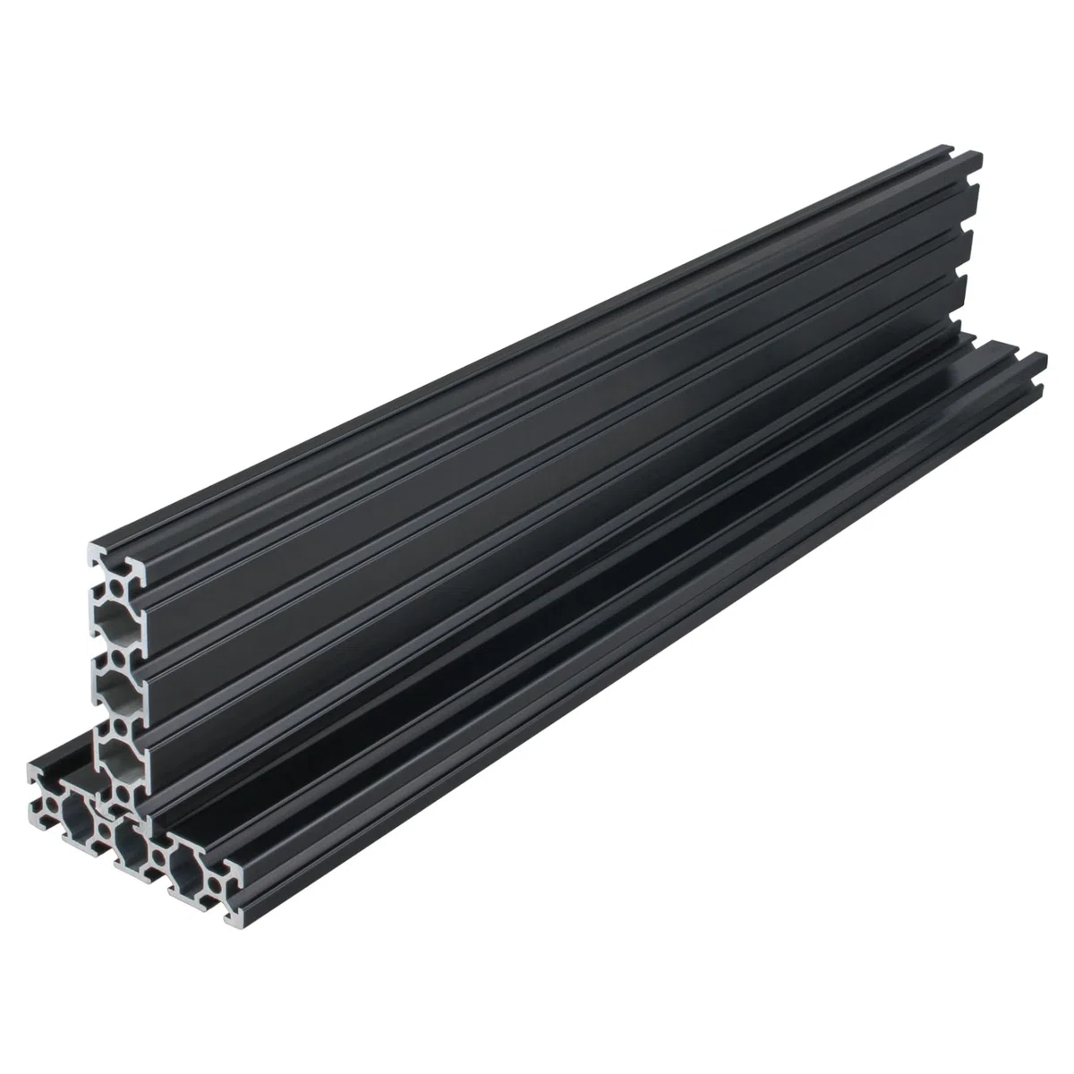 Aluprofil 2080 T Typ Schwarz 1500mm Aluminiumprofil Extrusions Europäischer Standard Eloxierte Linearschiene 20x80 Alu Profil mit L-Winkelverbinder & T-Mutter für 3D-Drucker, CNC