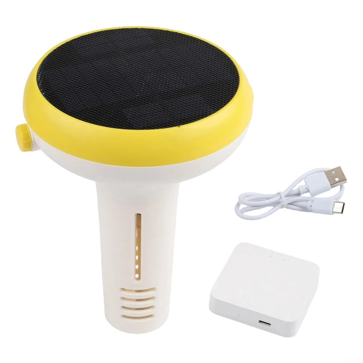 Smart Pool Wassermonitor Wireless Solar Powered PH, ORP, Salzgehalt, Temperatur Tester, mit benutzerdefinierten Warnungen, Echtzeitdaten & mobiler App für effektive Poolwartung