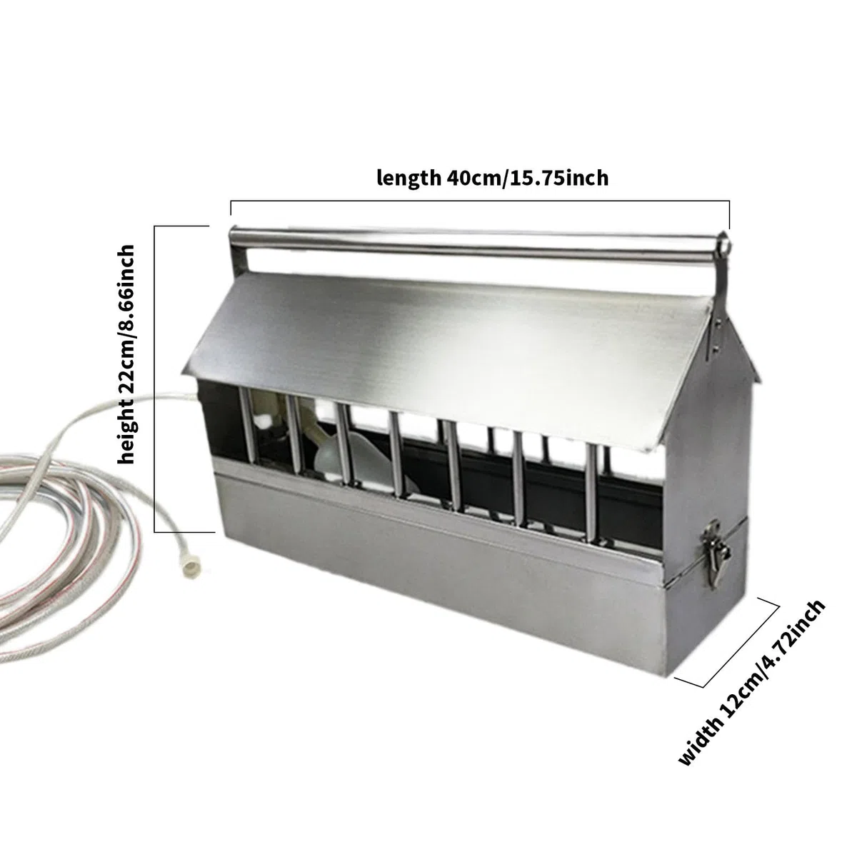 Milageto Automatischer Geflügeltränke, Geflügelbrunnen mit 2 m Schlauch, automatischer Wasserspender, Vogelbedarf für Tauben, Gänse, Frühlingshühner, 40cm