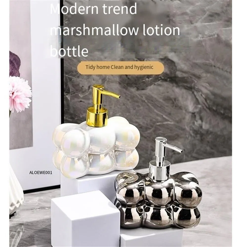 Lotionspender fürs Badezimmer Leichte Luxus-Händedesinfektionsflasche, Shampoo, Duschgel, Leere Flasche, Waschmittel, Lotion, kreative Spenderflasche, Pressflasche, Pumpfreier Flüssigseifenbehälter f