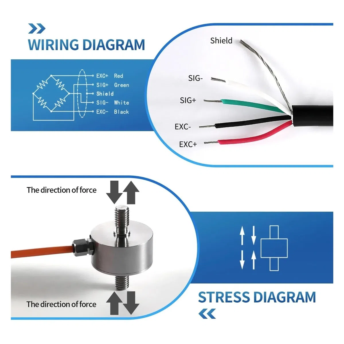 Digitales Kraftmessgerät mit Wägezellensensor, Testgewicht, Druck, Push-Pull-Messgerät, Peak-/Track-Modus-Test Zuverlässige Daten(0-50KG Force Gauge)