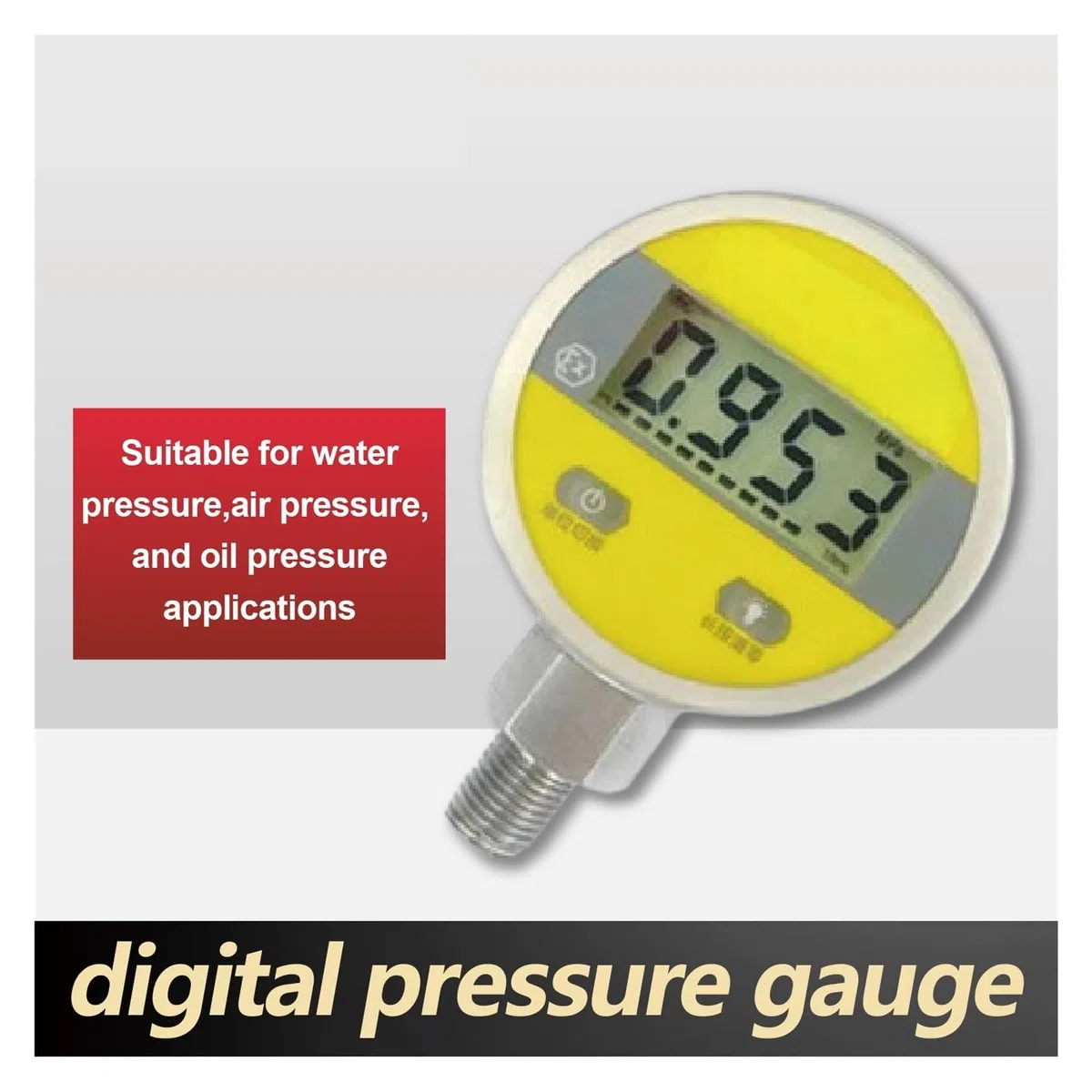 Digitales Manometer, MD-S260 Edelstahl-Manometer mit LCD G1/4 hydraulischem Wassersensor(0-4Mpa)