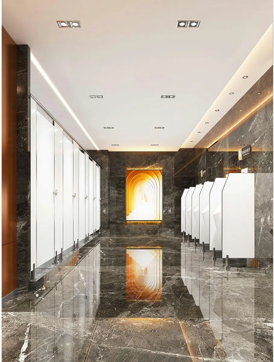 Urinal-Schirmbrett, Urinal-Trennwand mit Edelstahlbeschlägen, Urinal-Schirm, Wandtrennwand, öffentliche Toilettentrennwand, Sichtschutz für Männer-Urinale für Schule/Krankenhaus/Firma (C