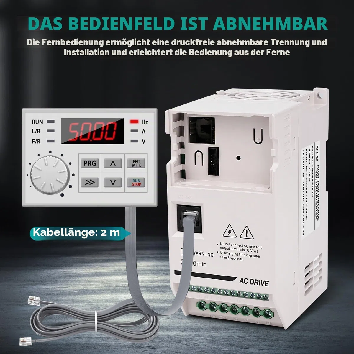 Frequenzumrichter 2,2KW Variateur de Fréquence Einphasiger 220V-Eingang Dreiphasiger 380V-Ausgang CNC-Frequenzumrichter VFD Antriebsumrichter für Ventilatoren, Wasserpumpen