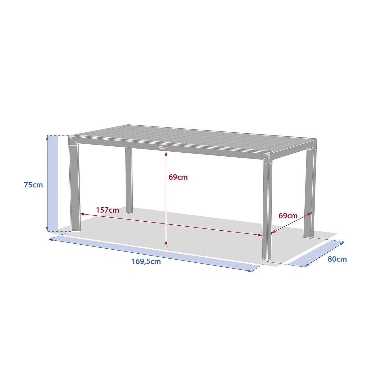 Hespéride - Gartentisch Evasion holzoptik leinen & ton 6 plätze Lates aus Aluminium