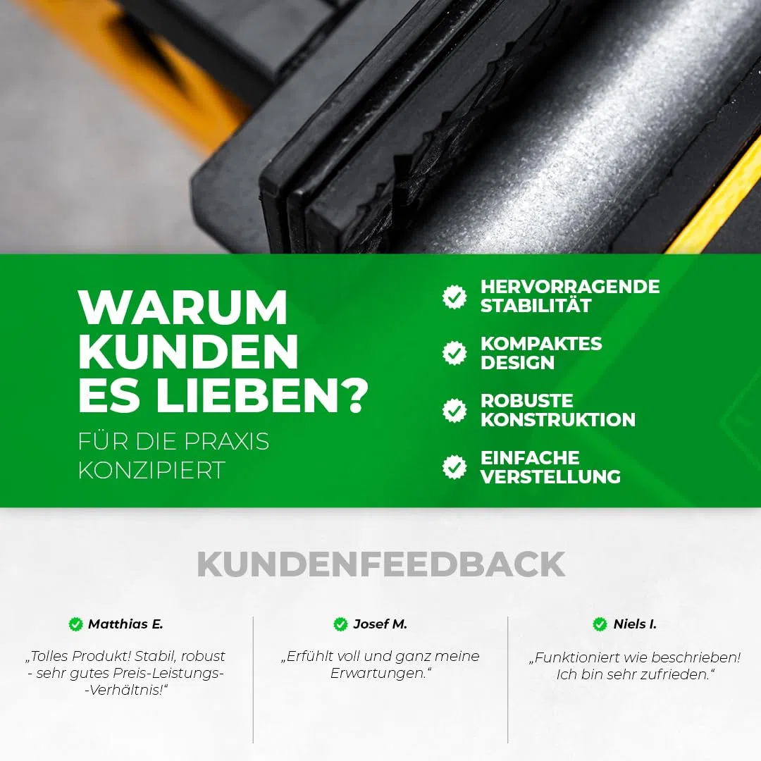 S1 Mobiler Spannbock - Werkbank klappbar mit Schraubstock, 10 kN Spannkraft, 95 cm Spannweite, 250 kg Tragkraft, mit Fußpedal für sichere Bedienung