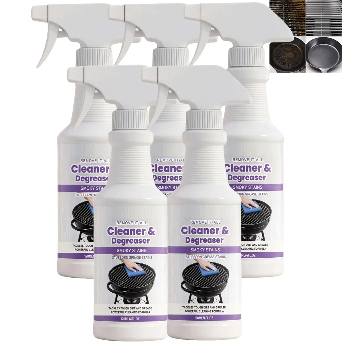 Eavy Duty Kitchen Degreaser Spray, BBQ Grill Cleaners Spray, Griddle Cleaner, Oven Degreasers, Stove Degreaser, Fast Acting Degreasers Sprays, No Scrub Cleaner (5 stücke)