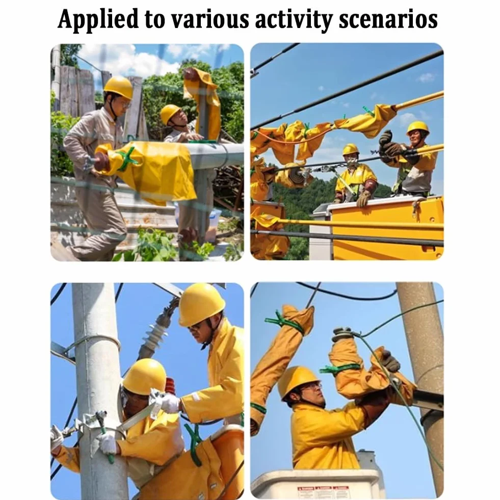 Hochspannungs-Arbeitsmatte für Elektriker, isolierte Decke für den gewerblichen Gebrauch, 0,4/10 kV Elektro-Set mit 10/14 cm Clips (600 x 800 mm) – unverzichtbare Schutzausrüstung