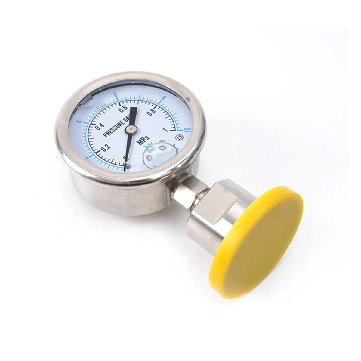 Manometer SS316 Tri Clamp 1,5" (50,5 mm) Durchmesser 60 mm Genauigkeit 2,5% FS 0-600 Bar Membran SS 316L Manometer (Color : 0-10 bar, Size : 1pc)