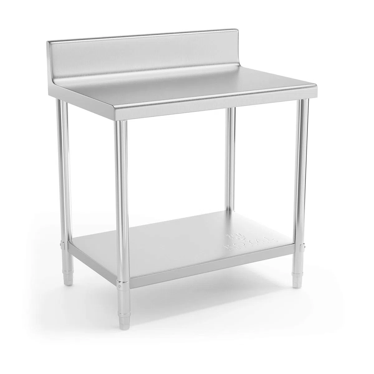 Royal Catering RCAT-90/60-N Edelstahltisch Edelstahl Arbeitstisch Zerlegetisch Gastro Aufkantung 90 x 60cm Grilltisch Outdoor Küchenmöbel