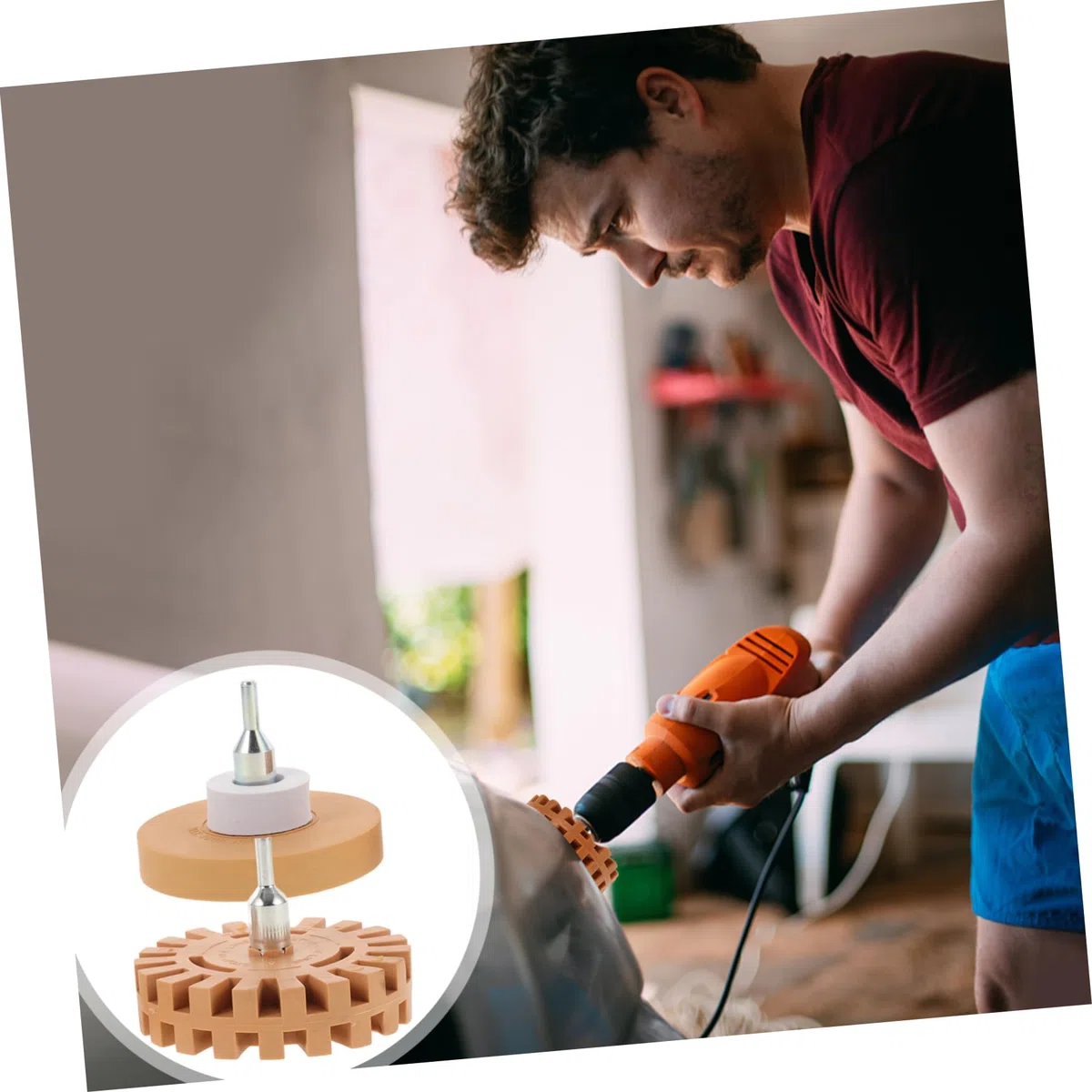 Radiergummi zum Entfernen von Kleberückständen Gummi Aufkleberentferner 2 Stück mit Gezahntem Design für Auto Aufkleber und Etiketten