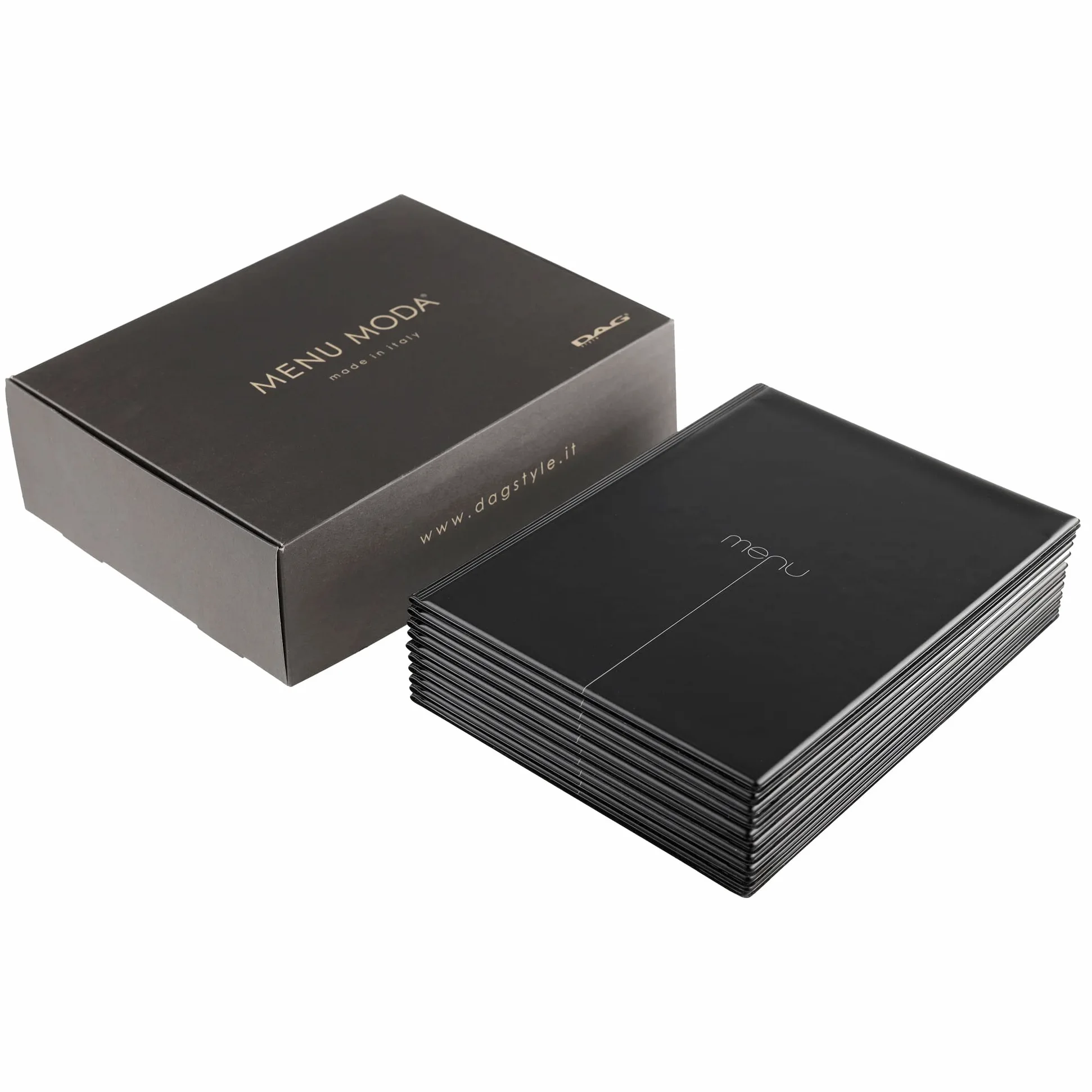 DAG STYLE Line Risto, Menü, speisekarten Restaurantbox 10 Stück, Format A4, PVC, Made in Italy, Plastiktüten, Schwarz