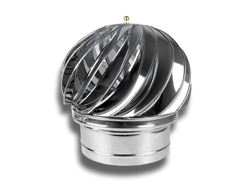 Windgetriebener Edelstahl Dachventilator Dachlüftter Dachhaube System Ø 125