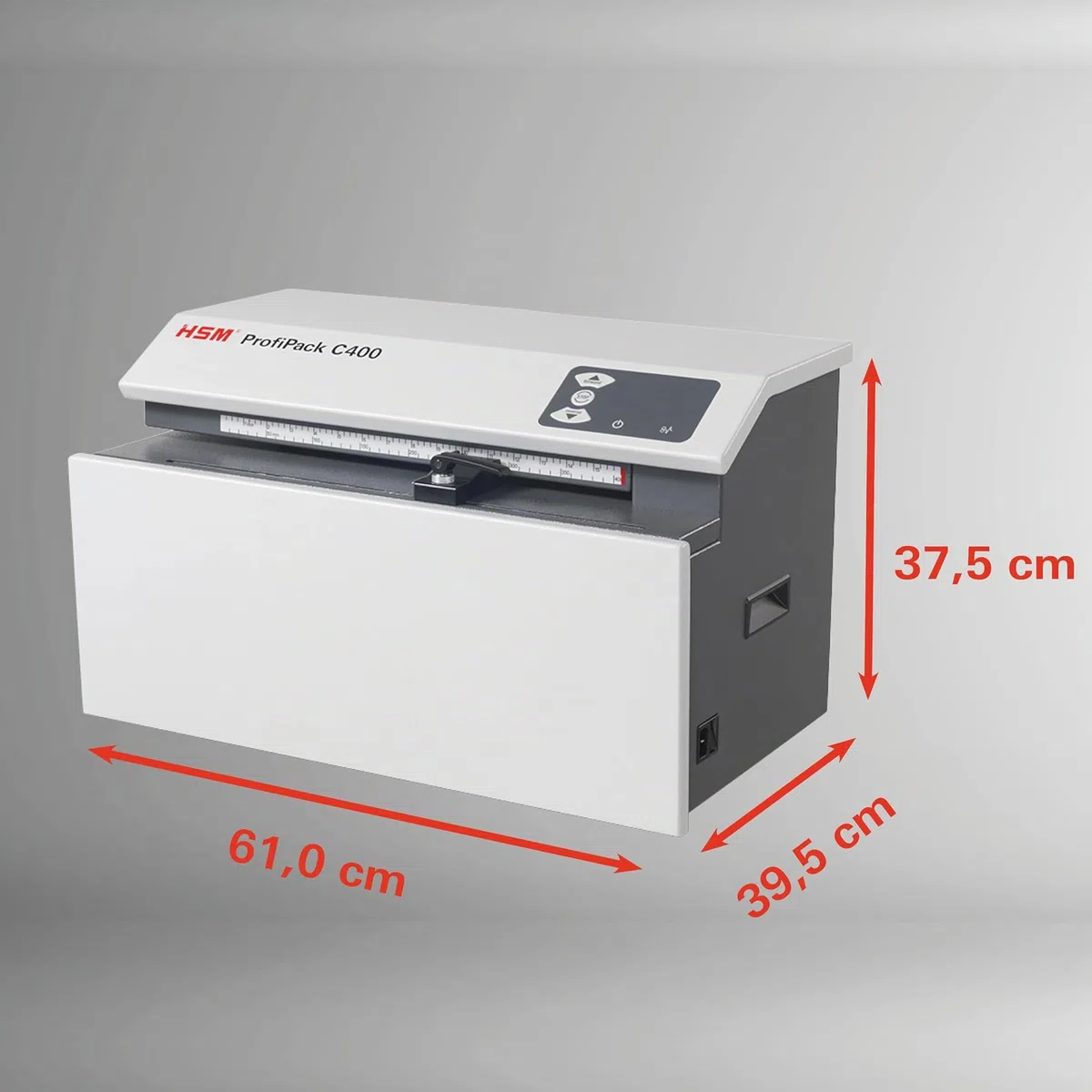 HSM ProfiPack C400 Verpackungspolstermaschine I Für Verpackungsmaterial | Kartonschredder I Füllmaterial, Polstermatten für Pakete aus Kartonagen I 1 Lage I Tischgerät I nachhaltiges Recycling