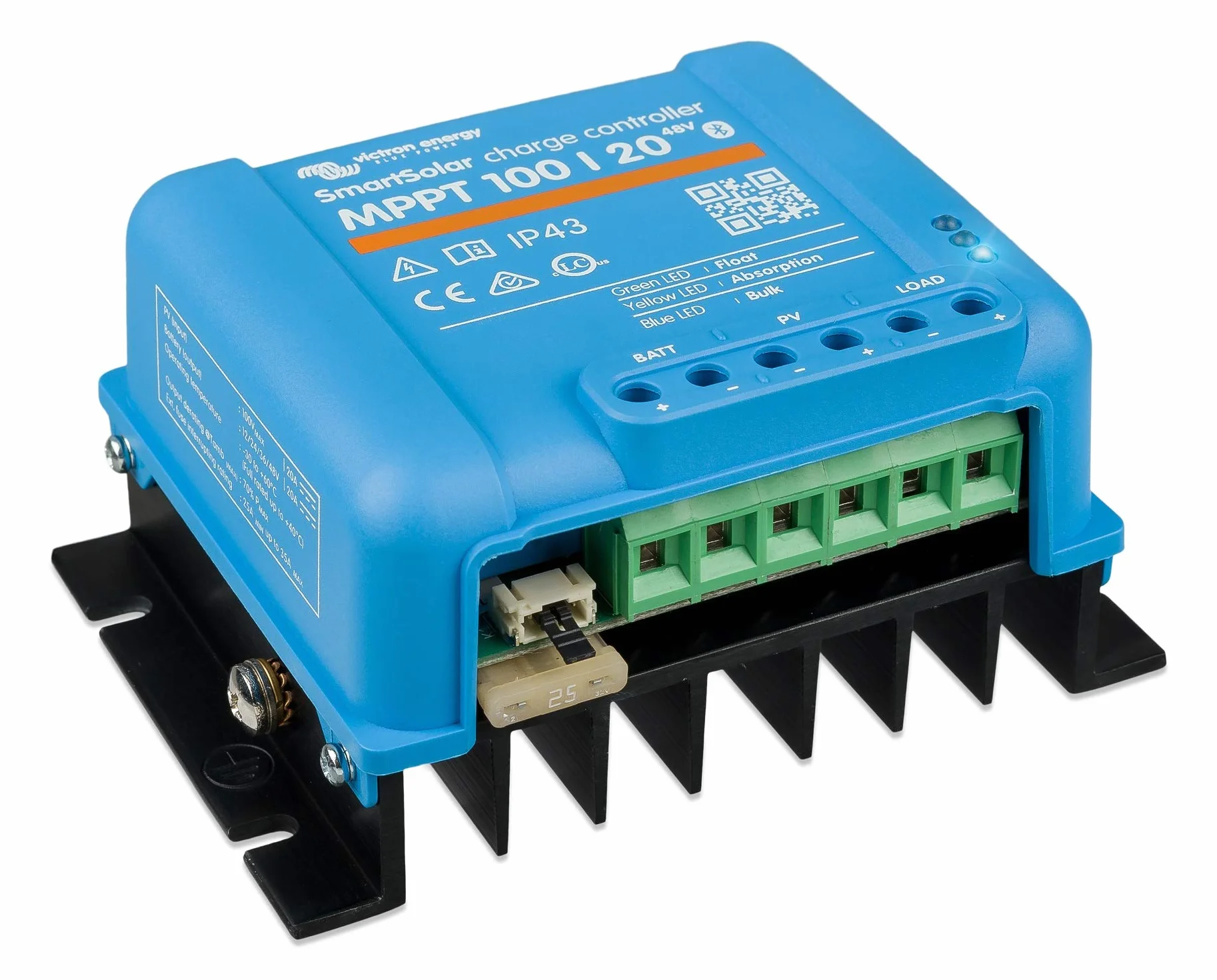 Victron Energy SmartSolar MPPT Laderegler 100/20-48 12V 24V 48V 20A Solarladeregler Bluetooth integriert & enjoy solar 4mm² Profi-Verbindungskabel Solarmodul zu Solarladeregler Anschlusskabel 3m