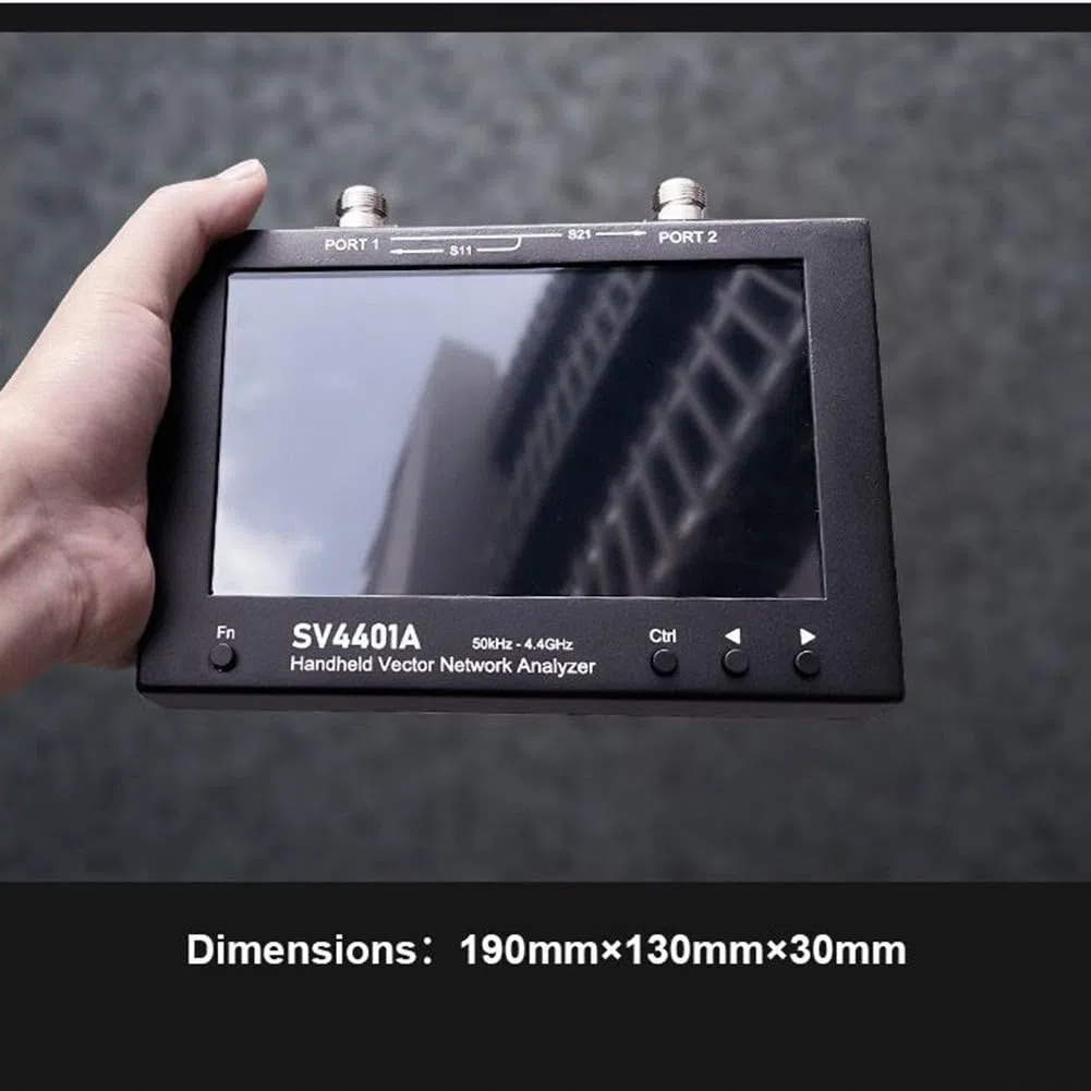 Tragbarer VNA-Handanalysator, 50 kHz bis 4,4 GHz, SV4401A, 17,8 cm LCD-Bildschirm, 100 dB, dynamisches RF-Testmodul für Tuning