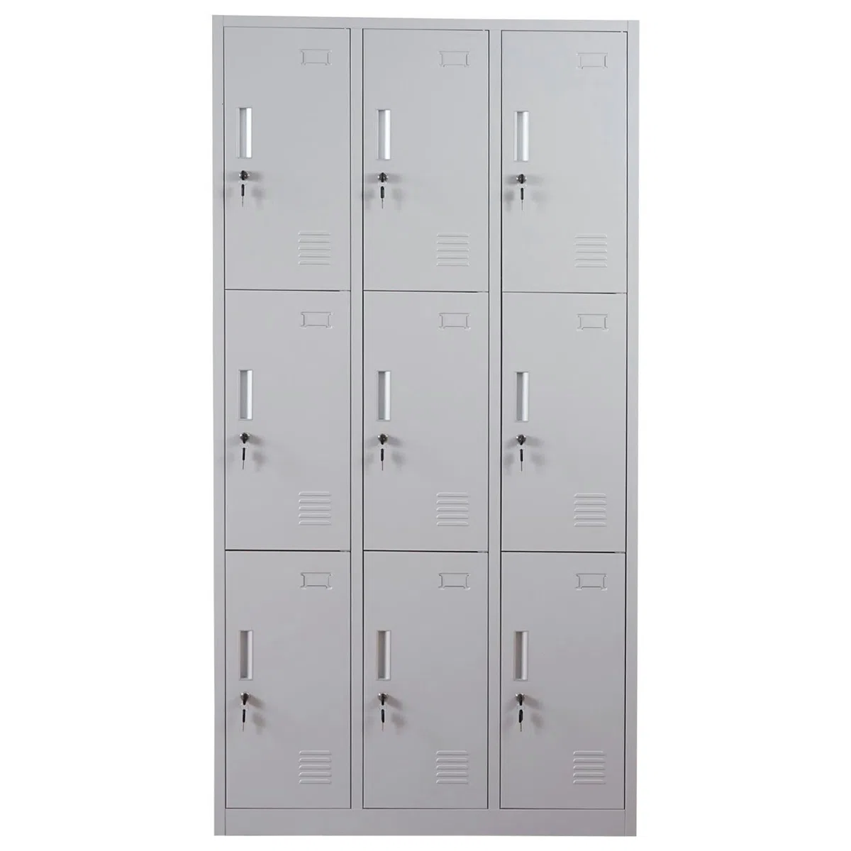 Schließfach Boston T829, Schließfachschrank Wertfachschrank Spind, Metall 9 Fächer - grau