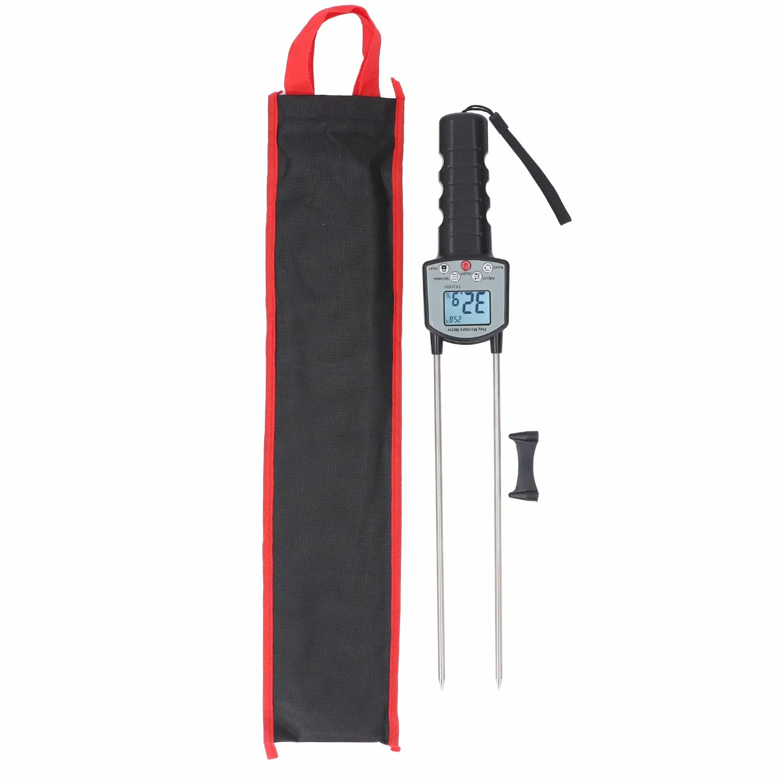 Fabater Heu-Feuchtigkeitsmesser, Lange Sonde, 0–80% Digitaler Feuchtigkeitstester, Feuchtigkeitsmesser mit LED-Anzeige für Landwirte, Viehzüchter, Heuproduzenten