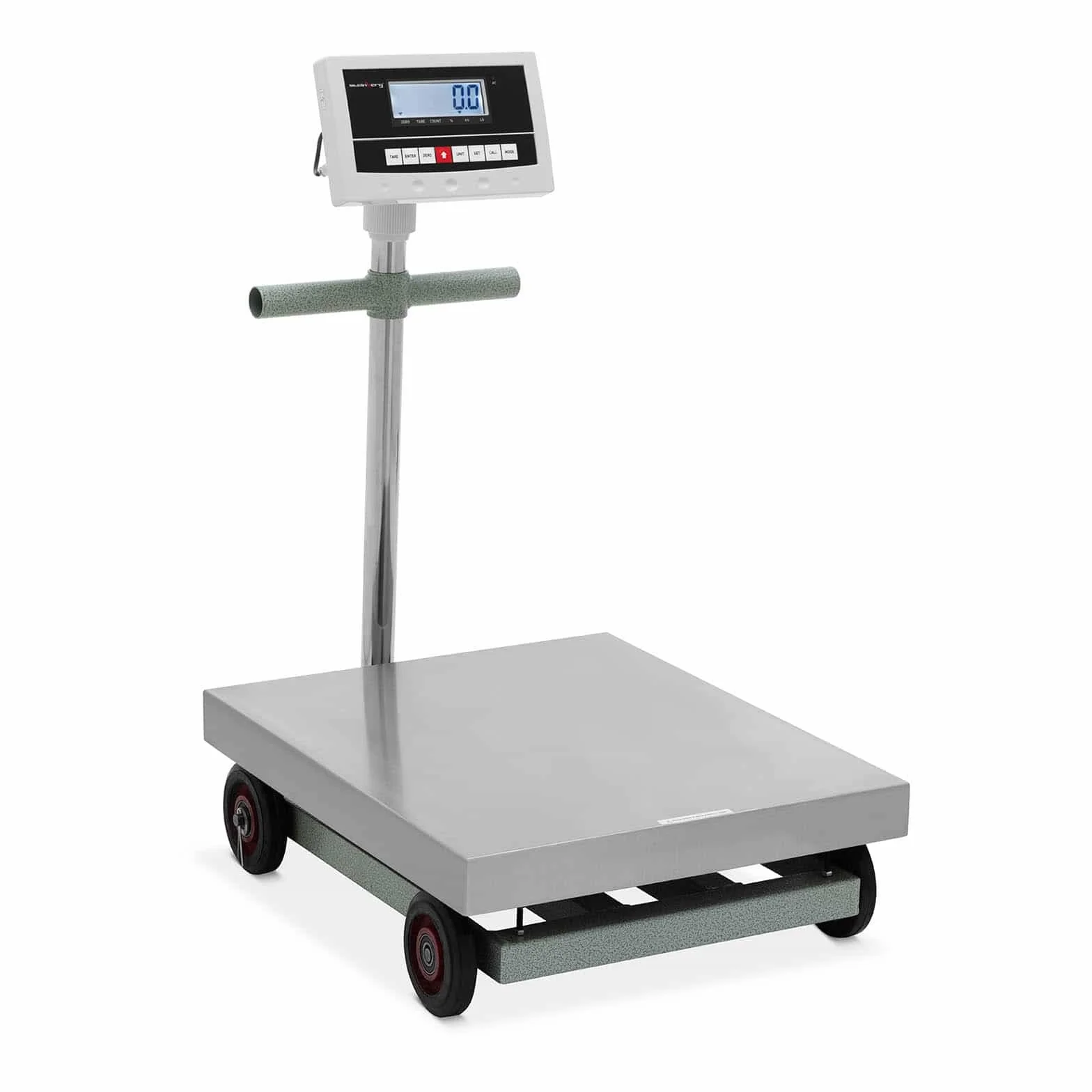 Steinberg Systems SBS-PF-600/100N Plattformwaage rollbar 600 kg / 0,1 kg 500 x 600 x 190 mm kg/lb Industriewaage Bodenwaage