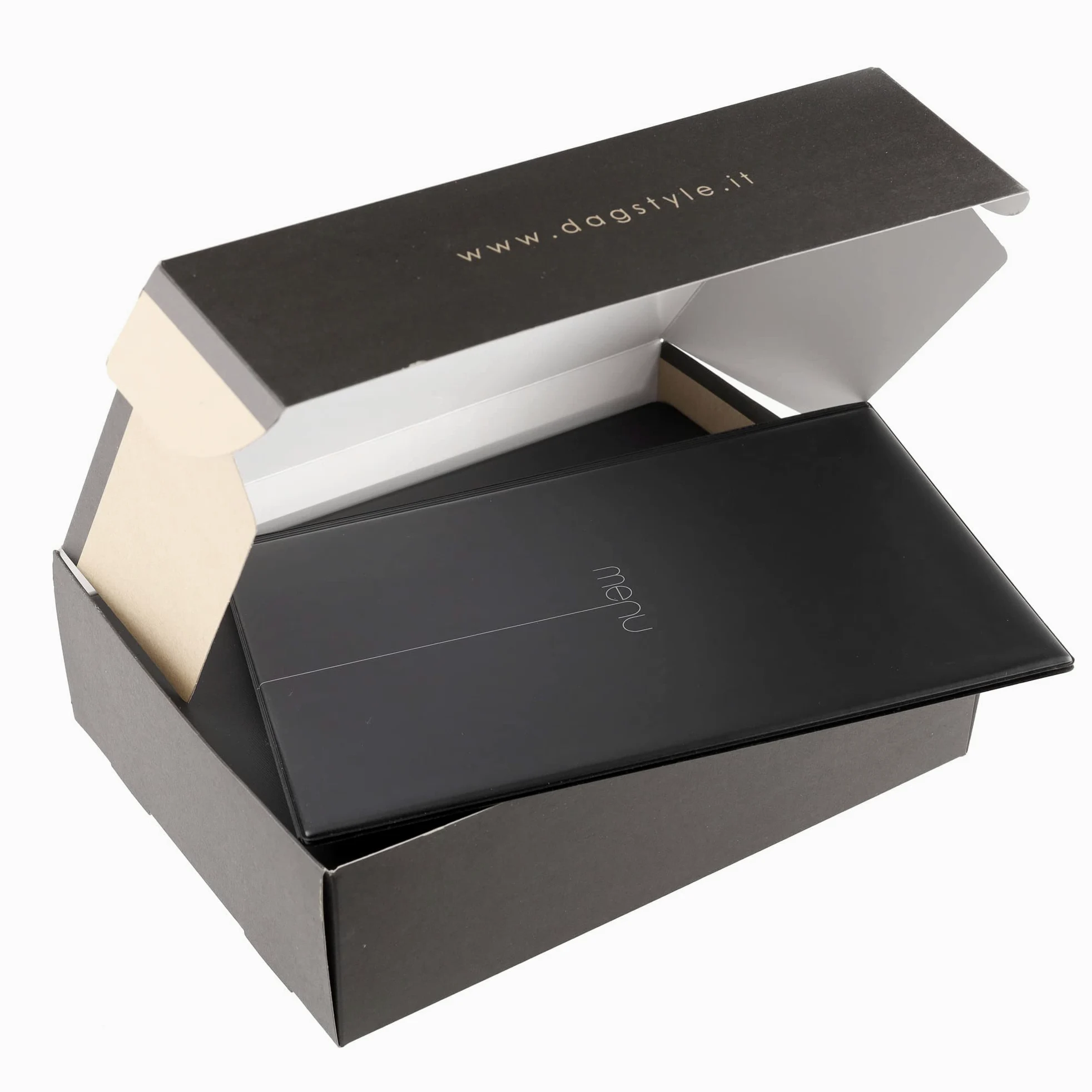 DAG STYLE Line Risto, Menü, speisekarten Restaurantbox 10 Stück, Format A4, PVC, Made in Italy, Plastiktüten, Schwarz
