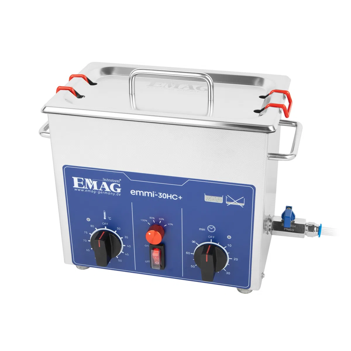 EMAG Ultraschallreiniger Emmi 30HC Plus – 3,2L Ultraschallreinigungsgerät mit Heizung & 4 Leistungsstufen – Profi-Reinigung für Brillen, Schmuck, Werkzeuge, Laborausrüstung & Platinen