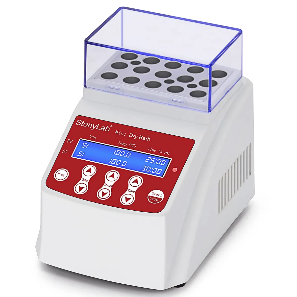 stonylab Mini Trockenblock-Inkubator mit Deckel, Digitalanzeige, Heizbereich 5–100 °C, ±0,5 °C Genauigkeit, Block für 15x2 ml Röhrchen, Laborgerät