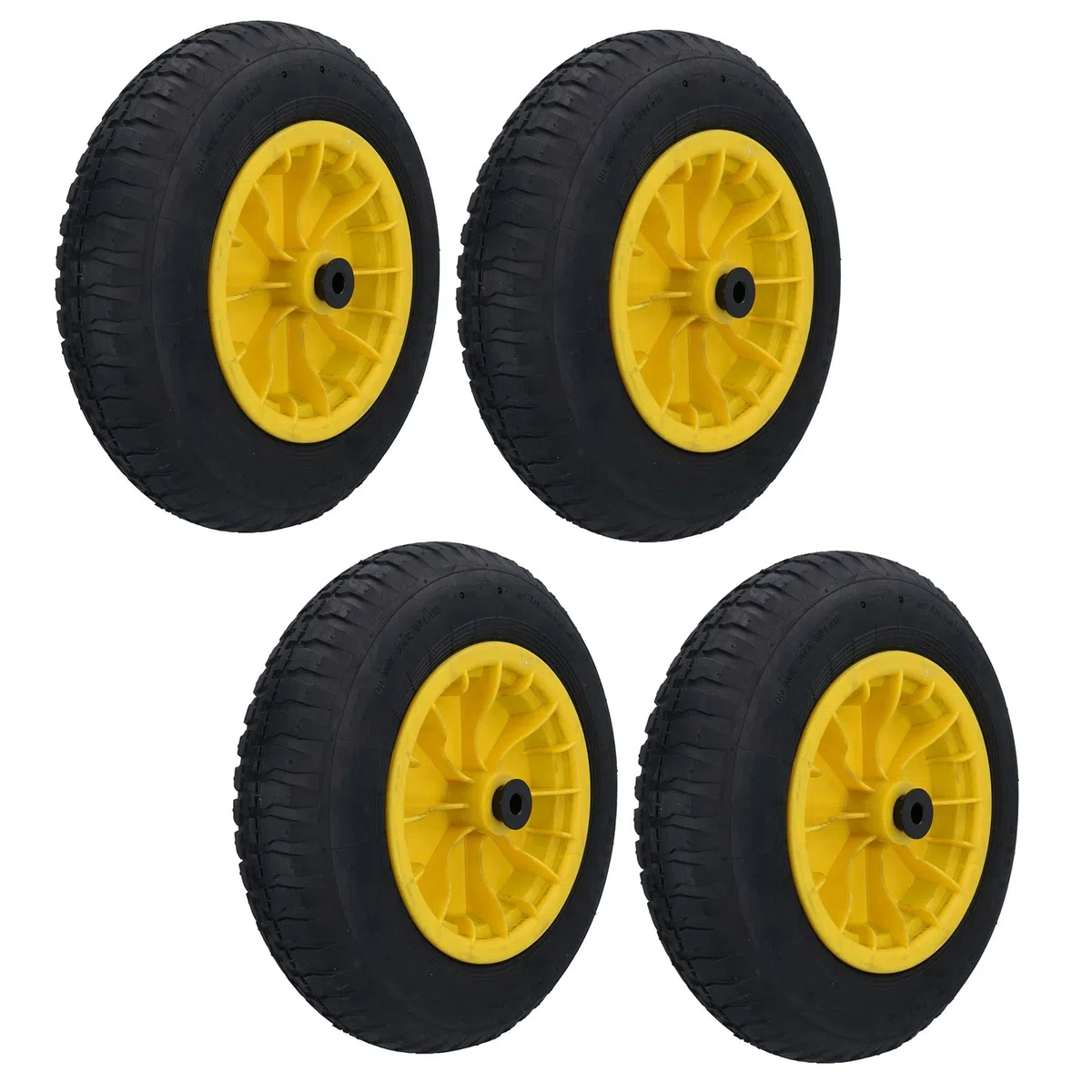 Schubkarrenrad, 35,6 cm, maximale Belastung 160 kg, 25,4 mm oder 13 mm Bohrung, 4 Stück