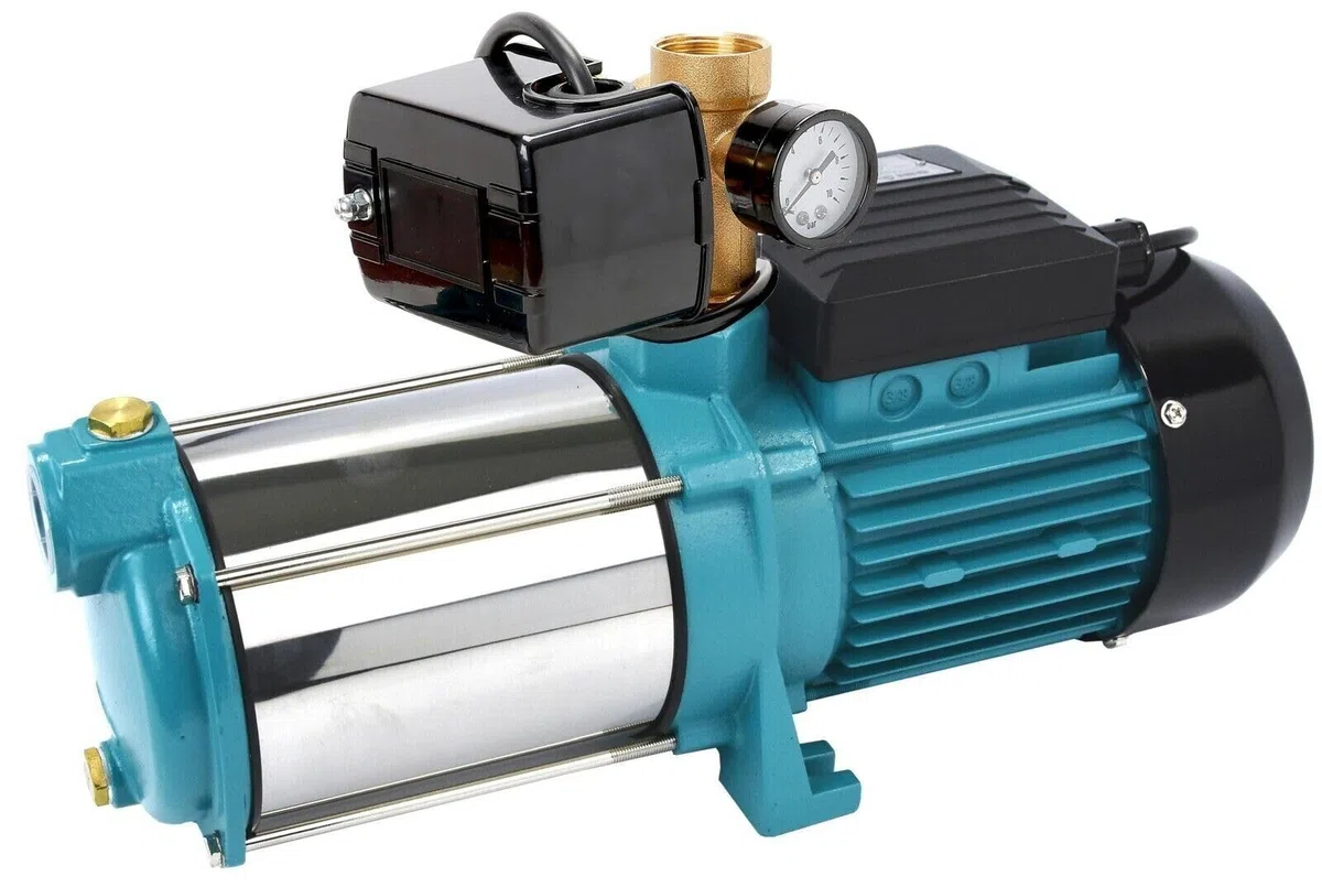 Gartenpumpe Kreiselpumpe IBO MHI INOX 1300 Watt 6000 L/h 5,5 bar + Druckschalter