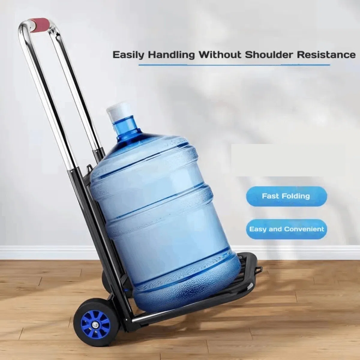 Gepäcktrolley, Mehrzweck-Handkarre mit 3 elastischen Seilen, verstellbar, zusammenklappbar, 70 kg, for Reisen im Freien, Lebensmitteltransport