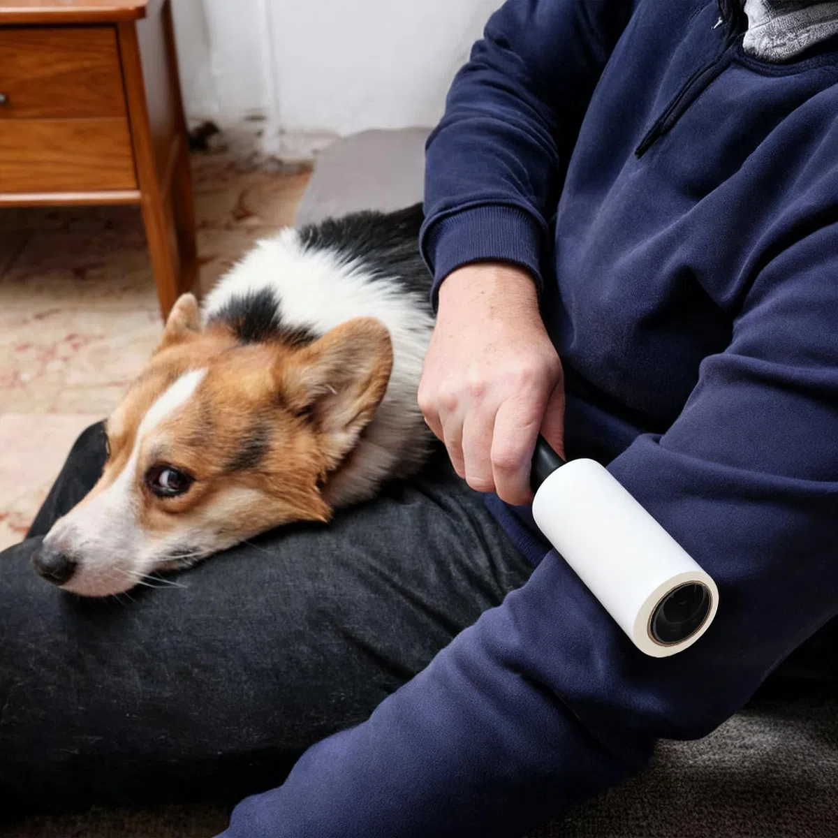 Fusselrolle, 660 Blatt mit 3 Griffen, Tierhaarentferner für Wäsche und Kleidung, extra klebrige Fusselrollen für Tierhaare, Hunde- & Katzenhaarentfernungswerkzeug, Wiederverwendbare Fusselbürste für
