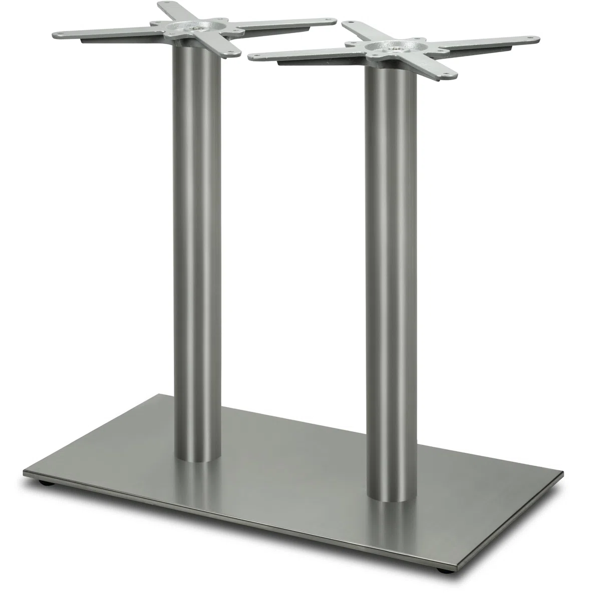Doppel Tischgestell | Premium | PD7091inox | INOX | Edelstahl Esstisch Tischbein | Höhe 73 cm | 31 kg | Bodenplatte 75x40 cm | max. Tischplattengröße 160x80 cm