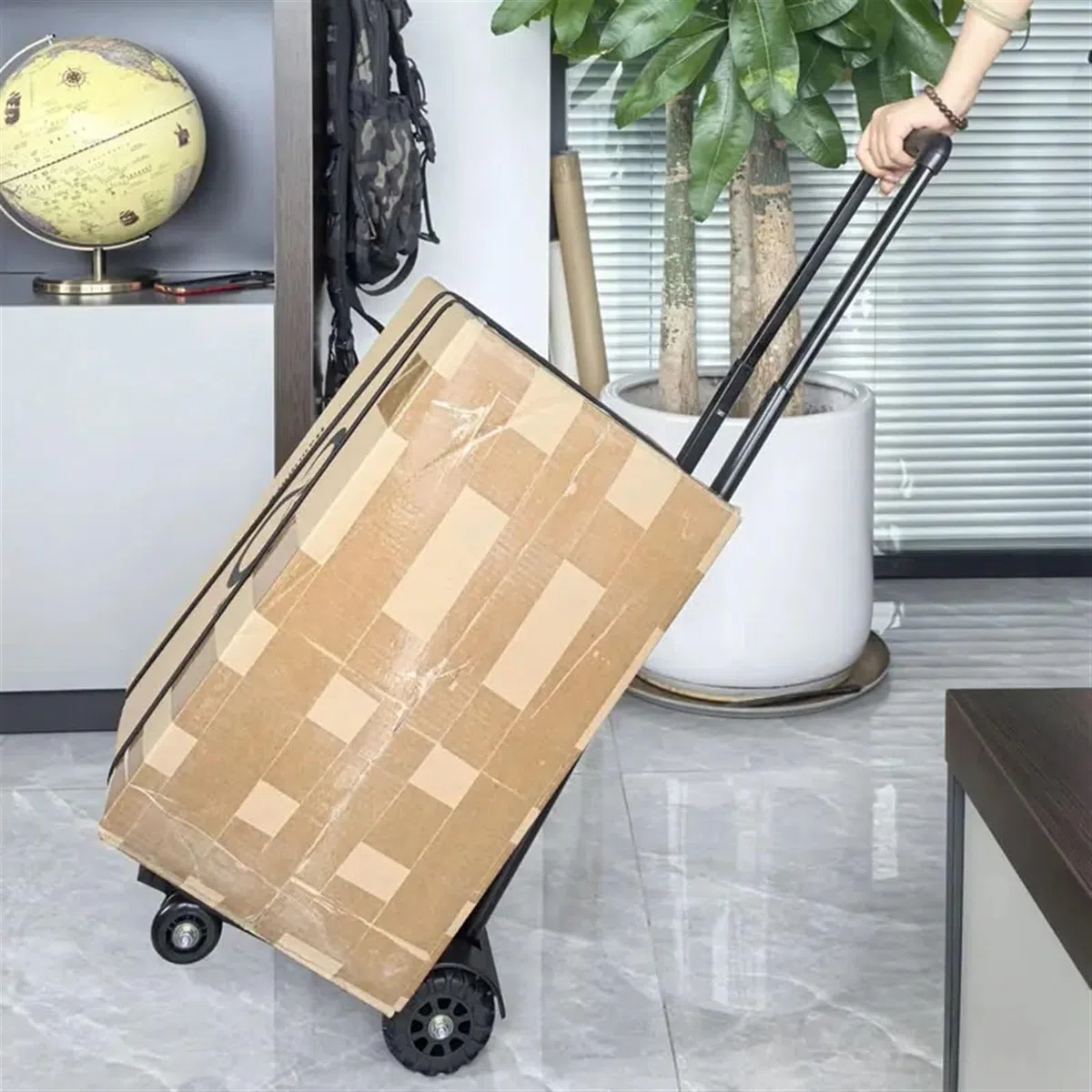 Handwagen Klappbar Robuster, Faltbarer Handsack mit Rädern, zusammenklappbarer LKW, Schubkarre, Reisegepäck, Einkaufswagen, tragbarer Wagen FüR GepäCk Reisen Einkaufen(32 * 25 * 93cm)