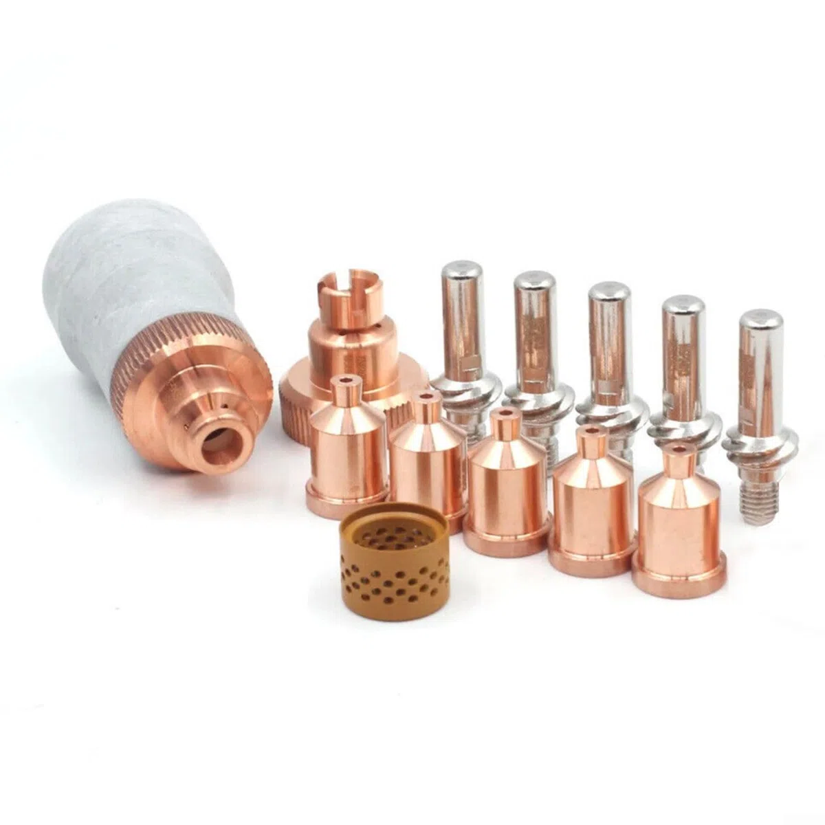 14-teiliges Plasmaschneidbrenner-Verbrauchsmaterial Set mit Elektroden Düsen Schutzkappen für LC105 für tomahawk 1538 Schweißgerät Ersatzteile KP2845-8 KP2845-1 W03X0893-66A