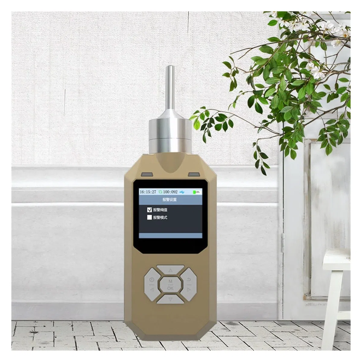 Gaswarngerät, Gasdetektor O3-Detektor Ozonpumpgasleckdetektor Ozonmonitor mit Alarmsystem Gasanalysator Professioneller Gassensor(100ppm)