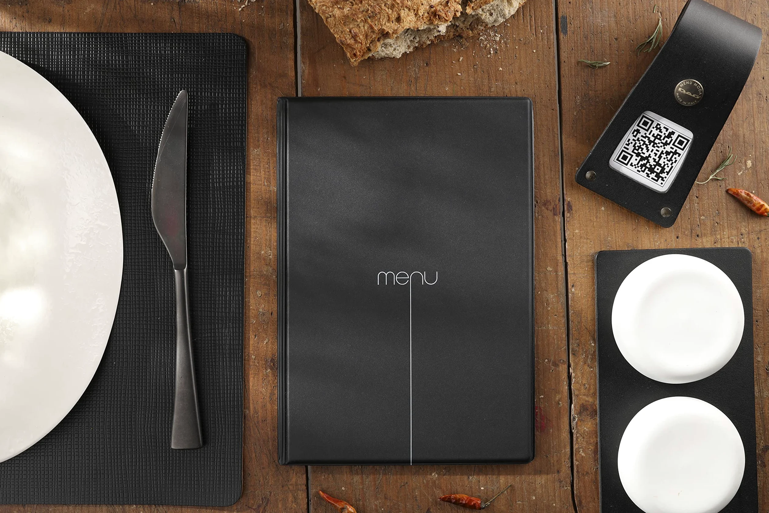 DAG STYLE Line Risto, Menü, speisekarten Restaurantbox 10 Stück, Format A5, PVC, Made in Italy, Plastiktüten, Schwarz