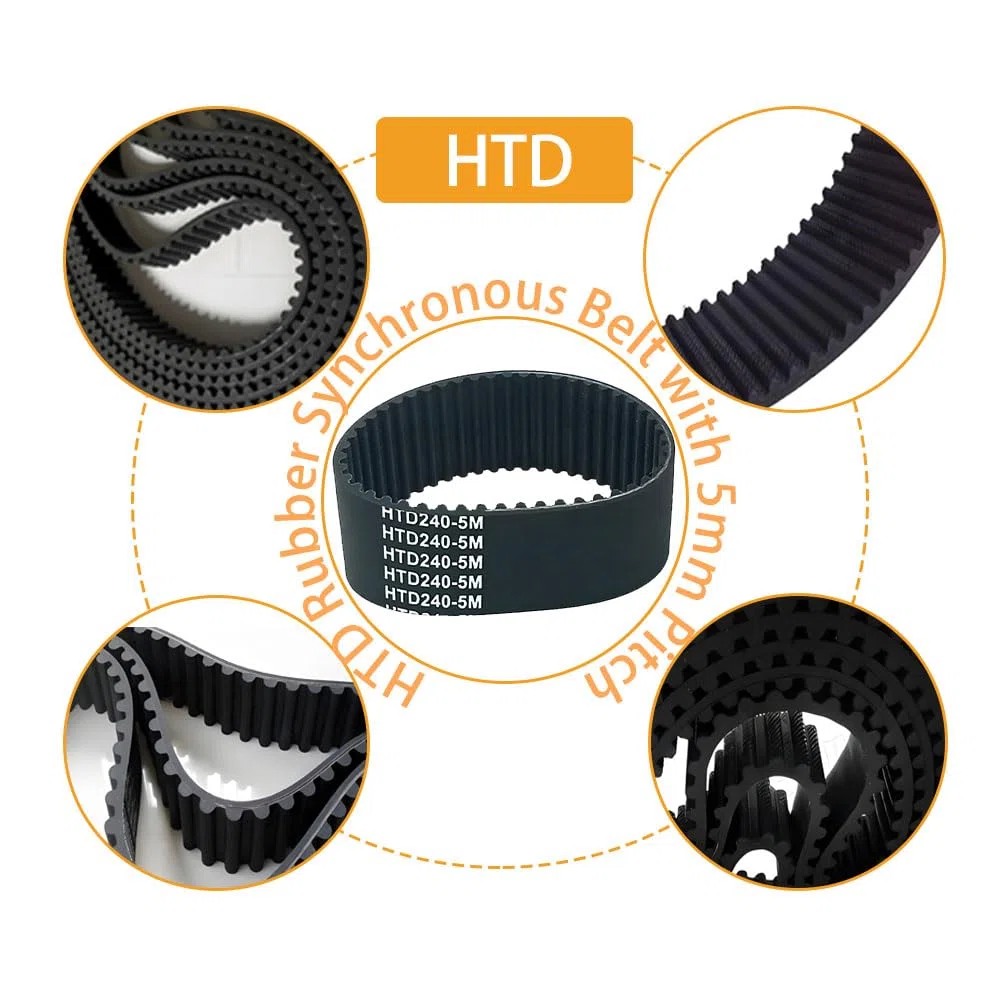 1x HTD1575-5M-60mm Zahnriemen mit Glasfaser & Nylon-Zahnflanke – Industrieller Synchronantrieb