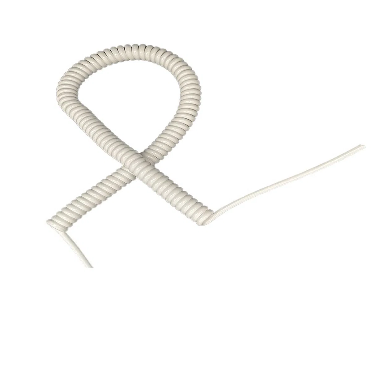 Einziehbares Spiralkabel, 4-adrig, 24 AWG, 0,2 mm2 | Hochelastisches Teleskop-Spiral-Verlängerungskabel aus weißem Signalfederdraht(Stretch 5 Meter)