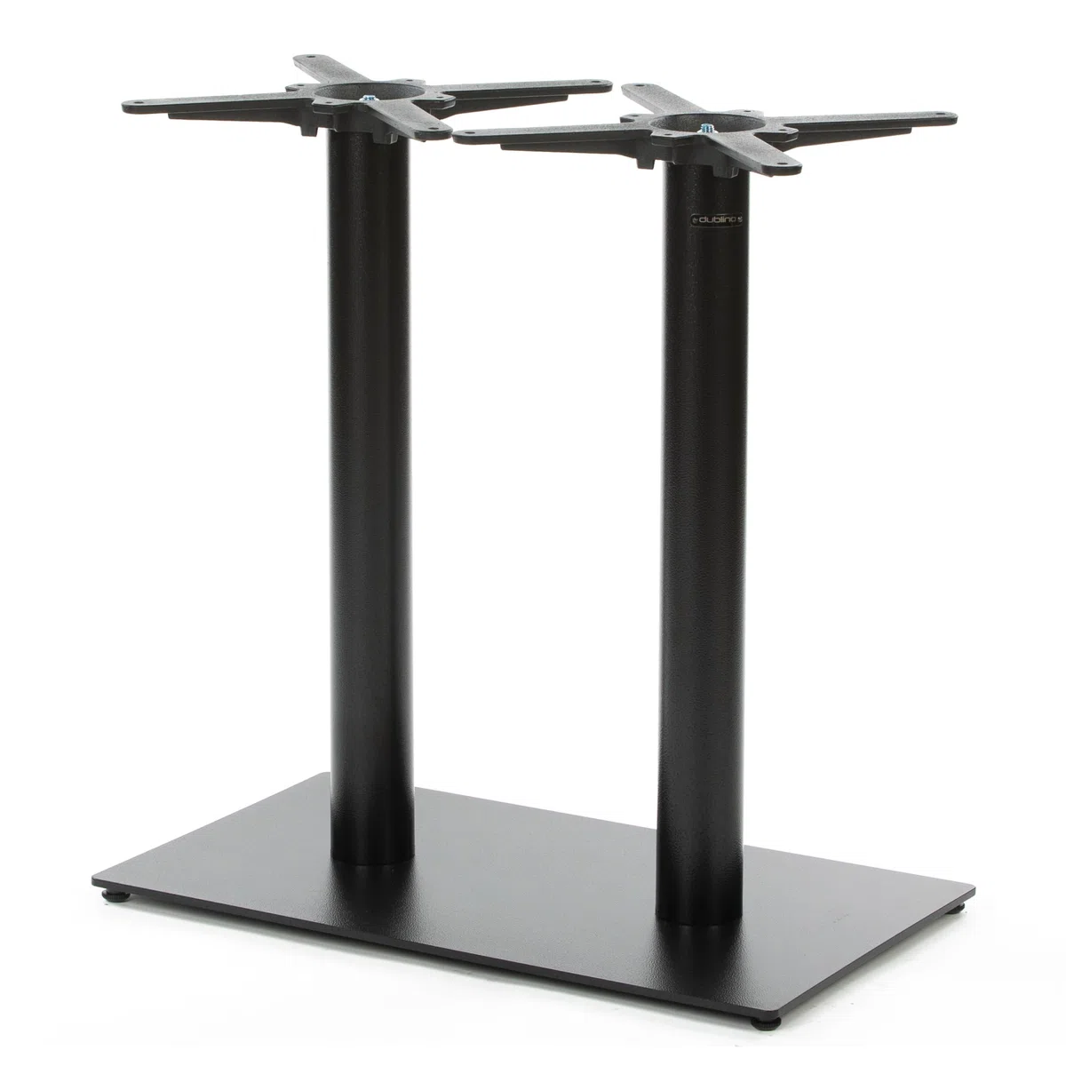 Premium Doppel-Tischgestell - PJ6092 | schwarz | Höhe 72 cm | Bodenplatte 75x40 cm | max. Tischplattengröße 150x80 cm | runde Stahlsäulen | Ideal für Esstische