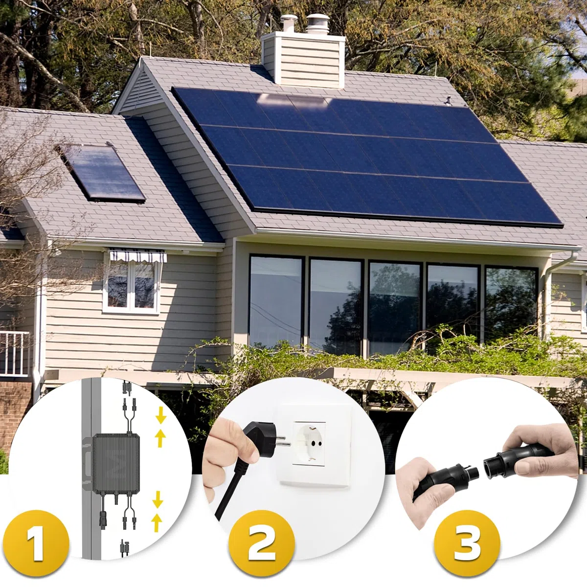 MARSTEK Mikro-Wechselrichter 800 W MST-MI0800 für Balkonkraftwerk, IP67 wetterfest, Plug&Play Installation, 2 MPPT, Bluetooth WiFi, inkl. 5m Anschlusskabel, 4X 1m Solar-Verlängerungen, Micro Inverter