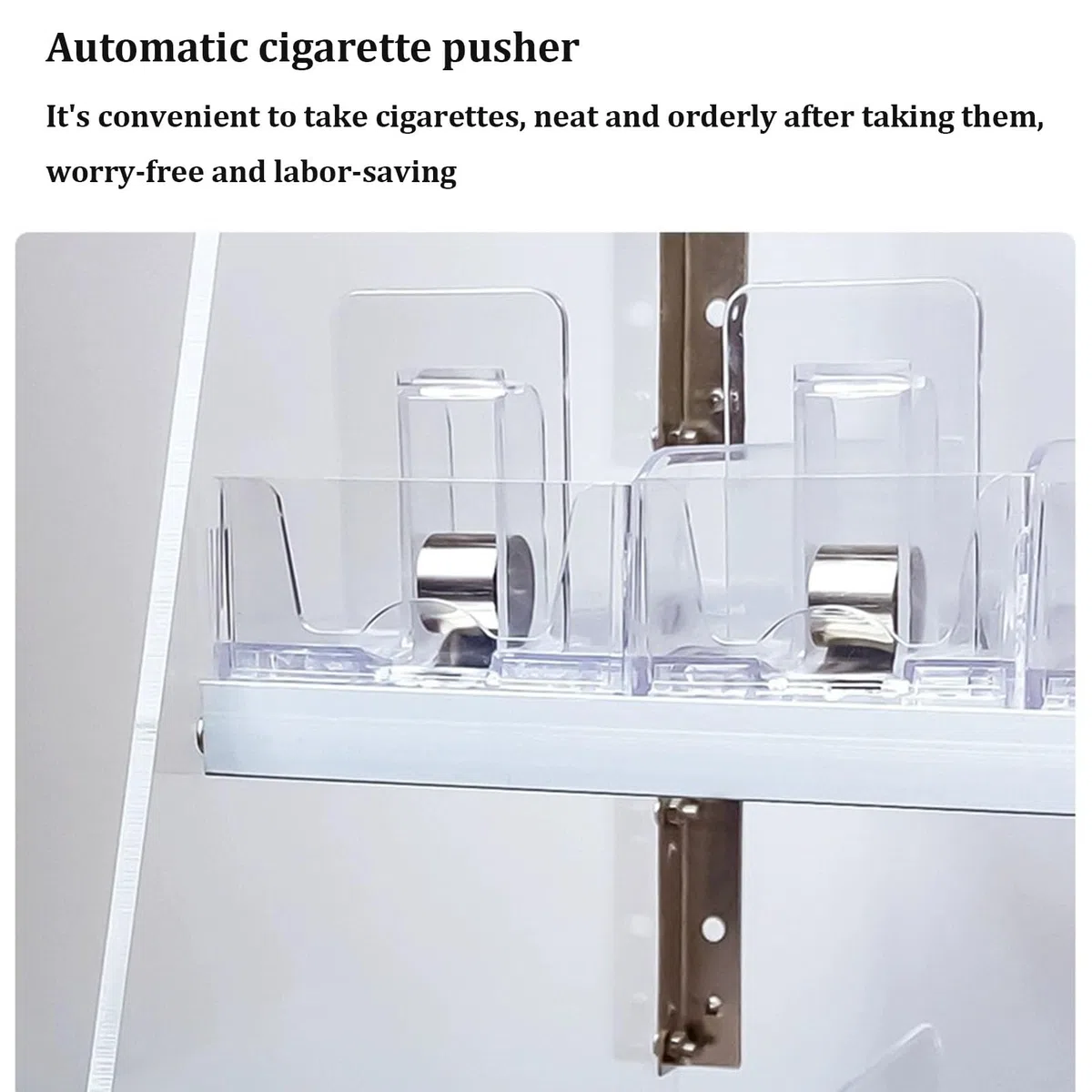 Wandmontierter Convenience Store Zigarettenregal，automatischer Zigarettenschieber-tablett-Tabak-ausstellungsstand，einzelhandelsgeschäft Acryl Auto Push Zigarettenschachtel Rack