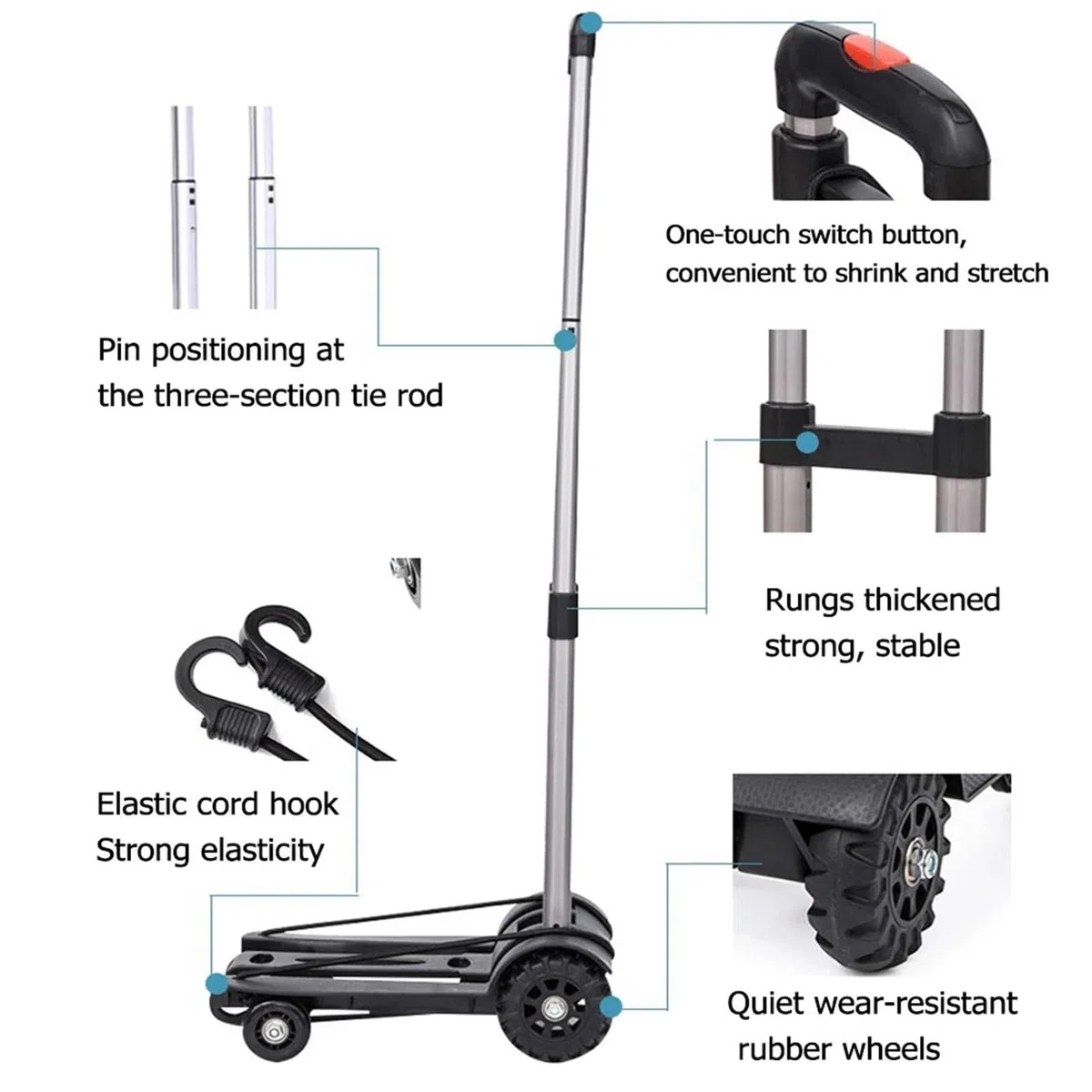 Schwere Faltbare Sackkarre Heavy Duty Faltbare Hand Sack Rad Trolley Klapp LKW Barrow Warenkorb Reise Gepäck Warenkorb Tragbare