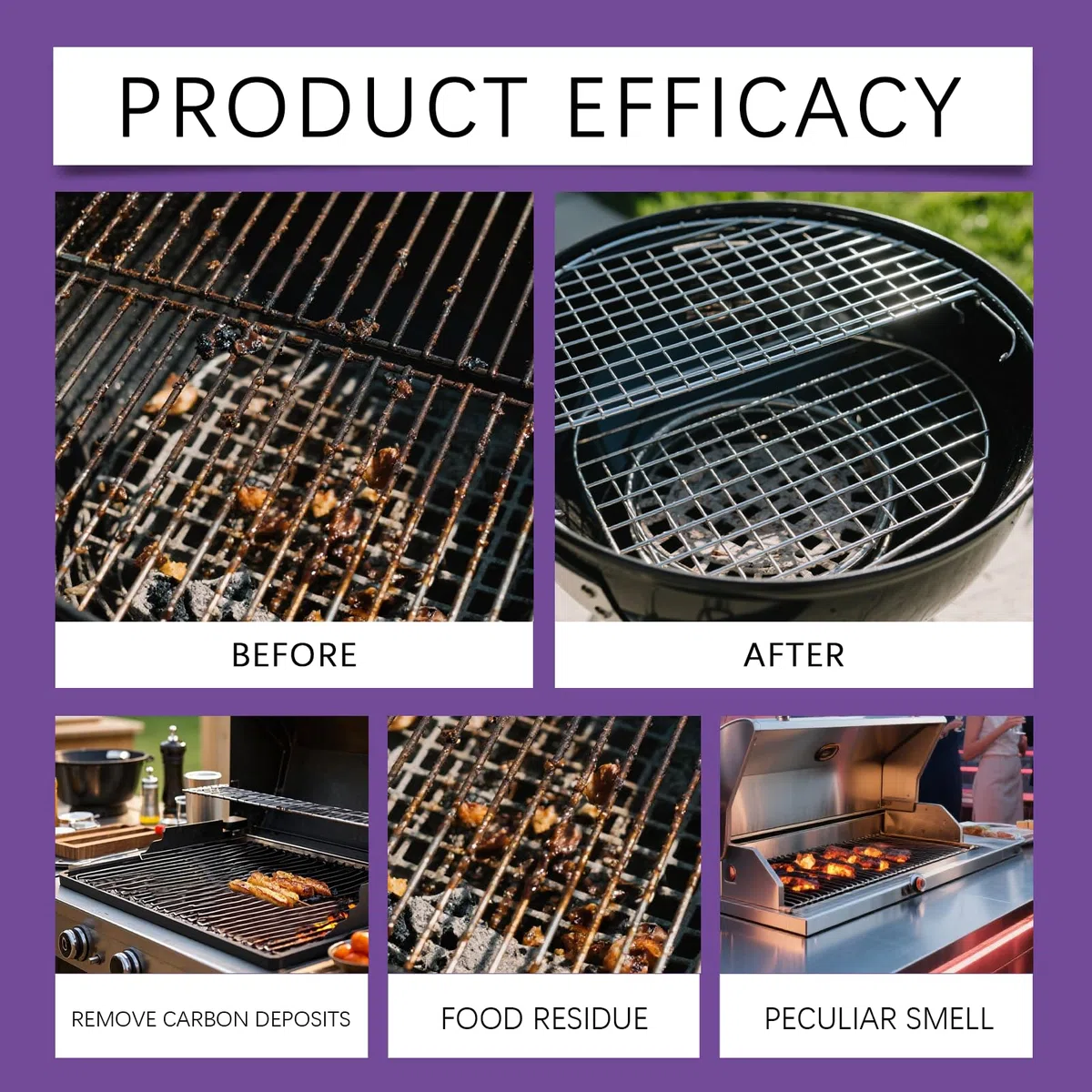 Allzweckreiniger Für Verbrannte Lebensmittel Und Fett, Multifunktionaler Fettentferner Für Außengrill, Grillreinigungsspray Für Die Küche, Easy Off Oven Cleaner Fors Home Cleanering Spray. (4PCS)